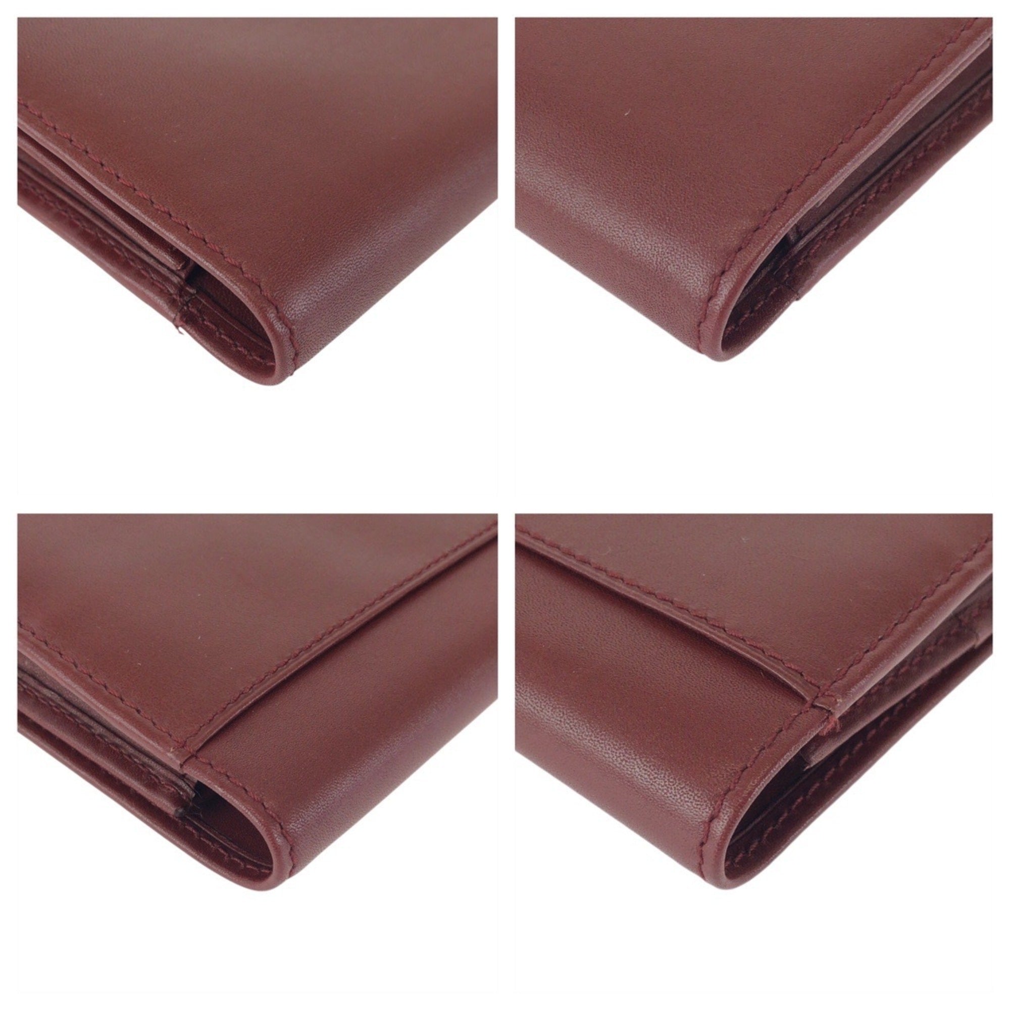 Cartier Bordeaux Wine Red Leather Clutch Bag (Pre-Owned)