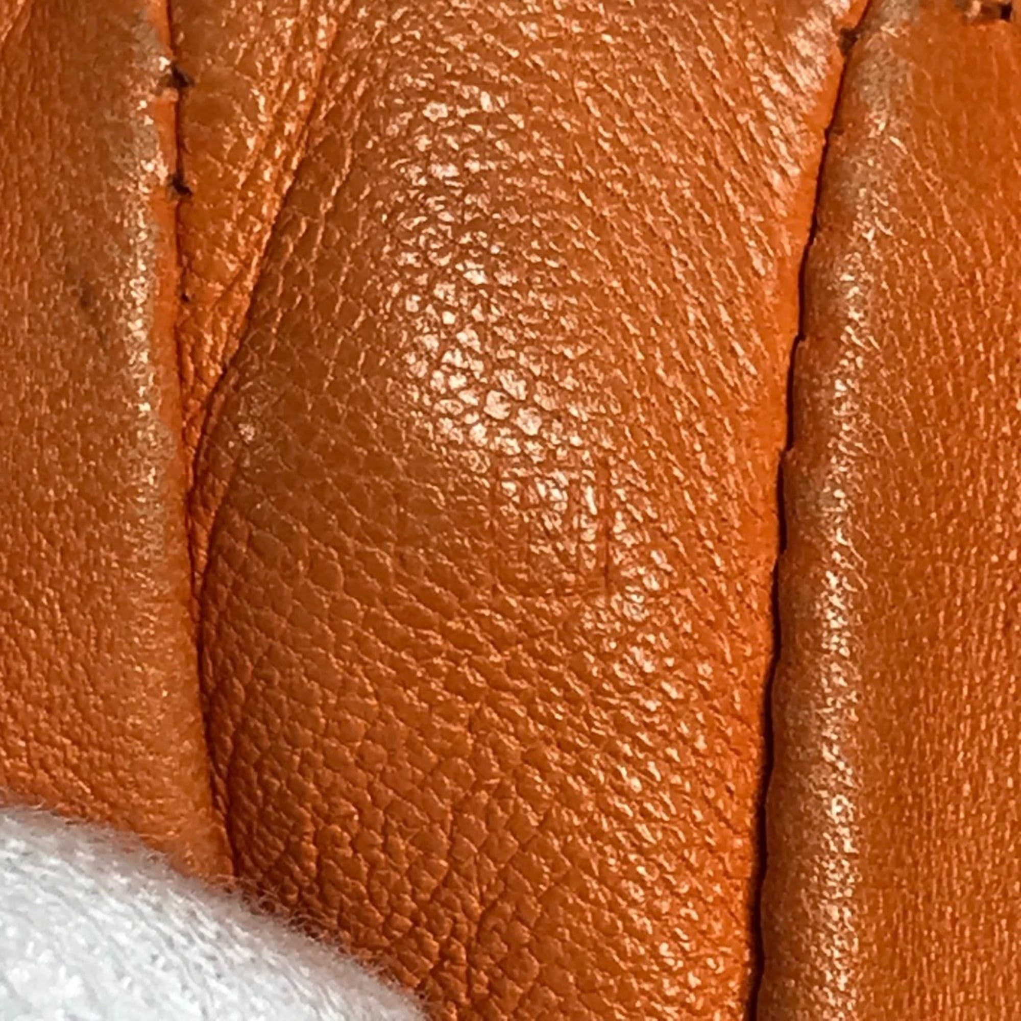 Hermes Orange Leather Pochette Shoulder Bag (Pre-Owned)