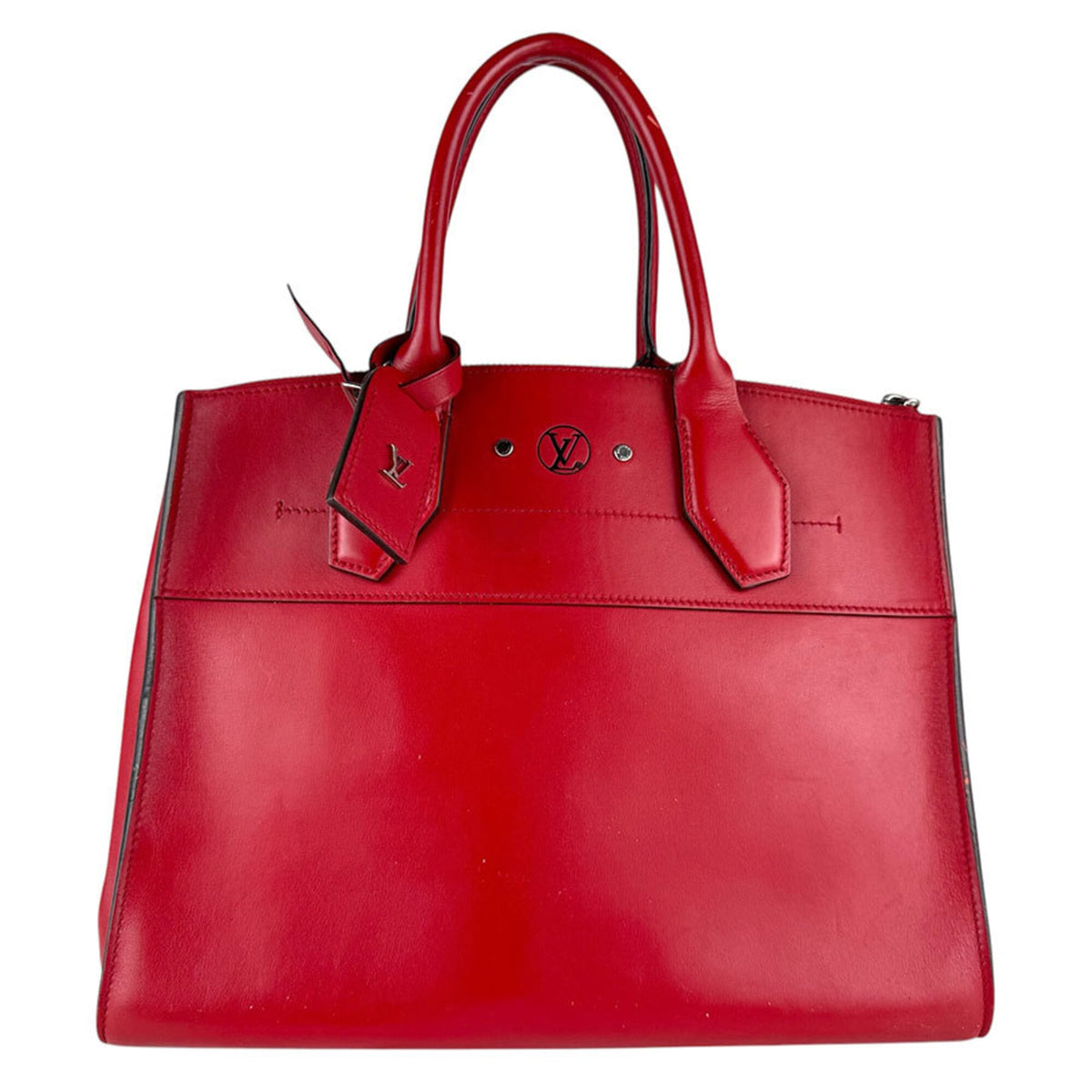 Louis Vuitton Red Color Leather Handbag Shoulder Bag (Pre-Owned)