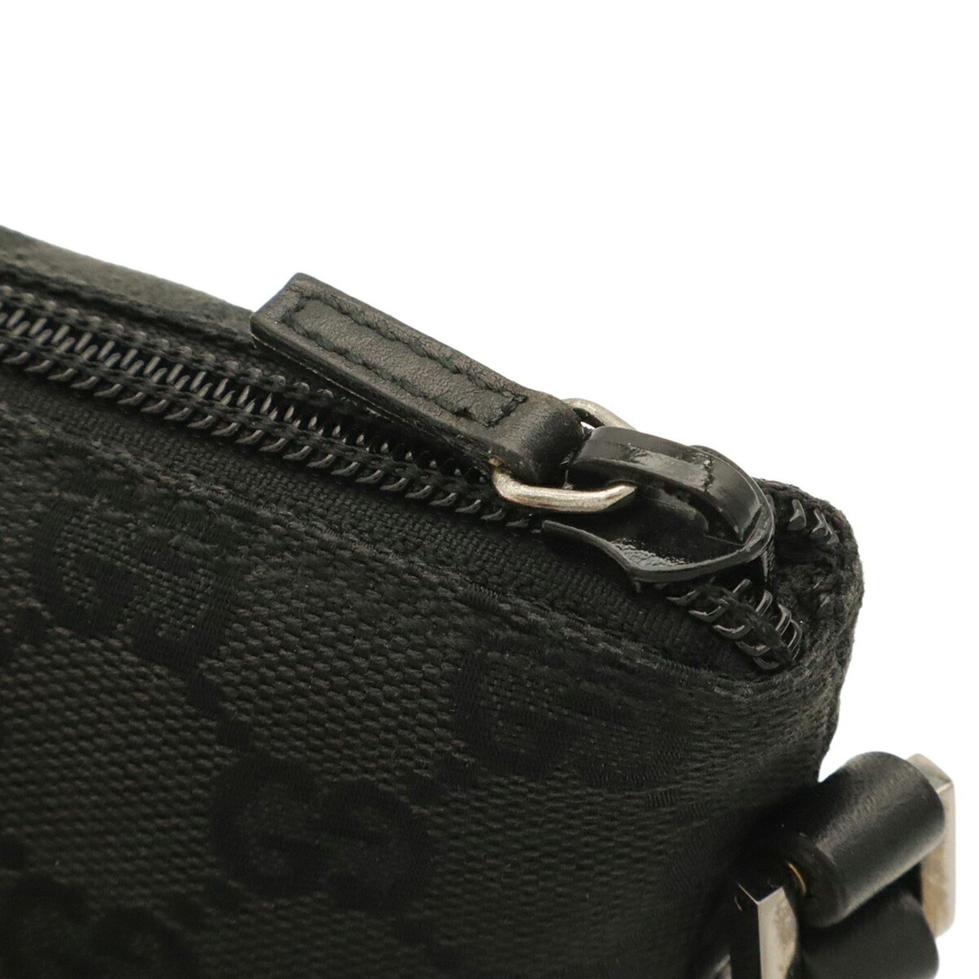 Gucci Black Canvas Leather Handbag Pouch (Pre-Owned)