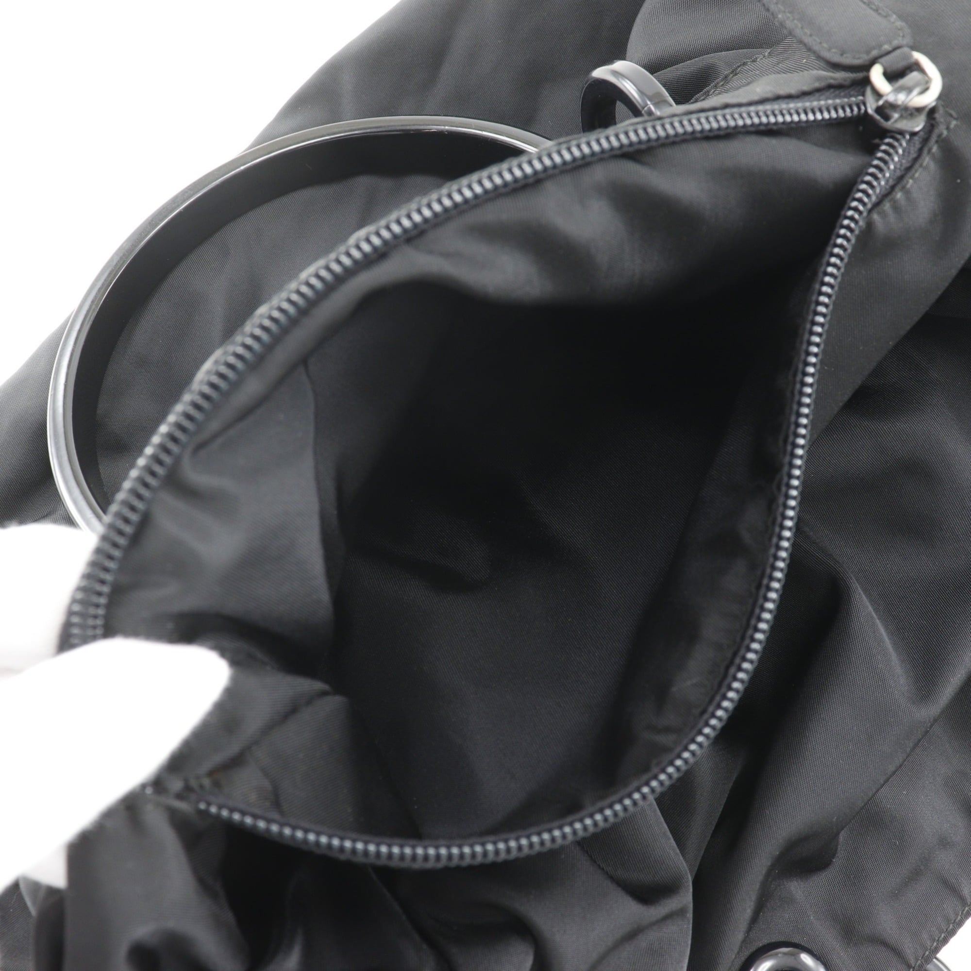 Prada Black Nylon Plastic Handbag (Pre-Owned)