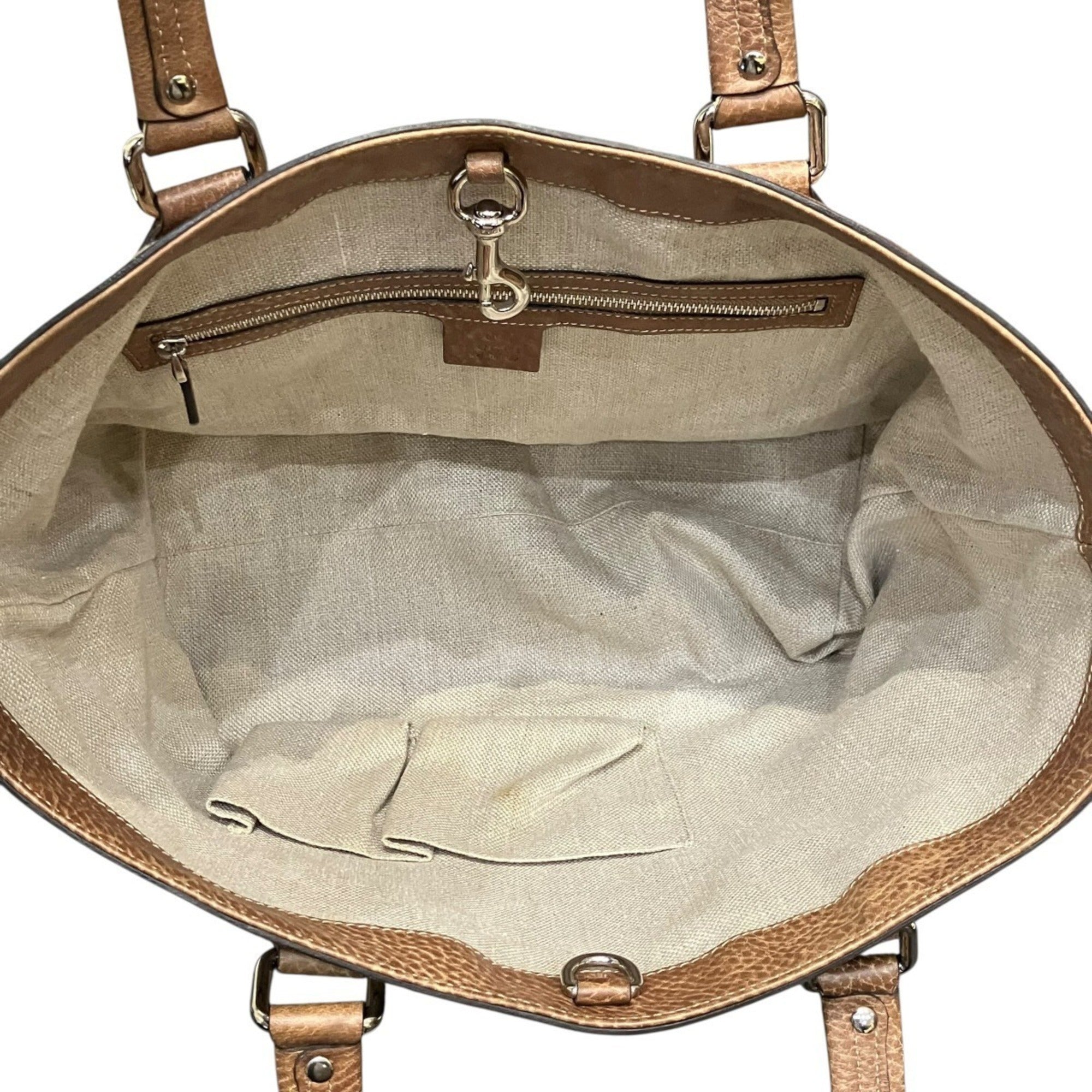 Gucci Multi-Color Hemp Linen Leather Tote Bag (Pre-Owned)