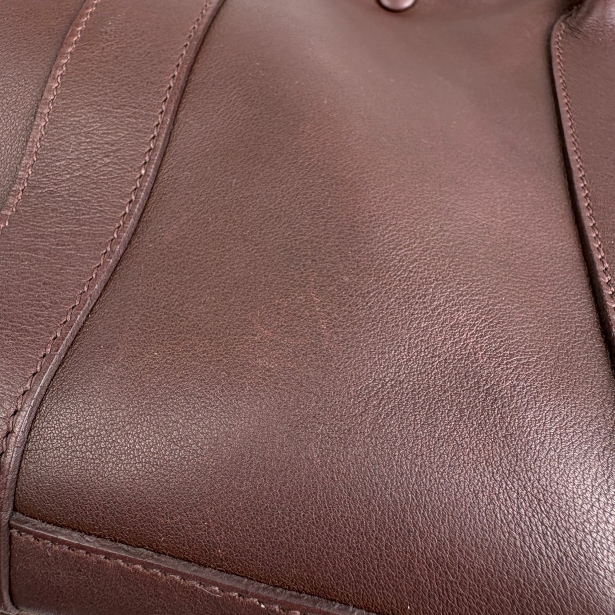 Hermes Brown Swift Leather Handbag Tote Bag (Pre-Owned)