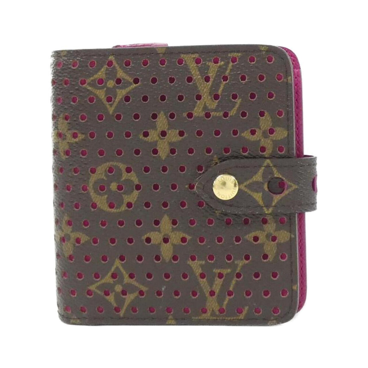 Louis Vuitton Fuchsia Marron Coated Canvas Wallet (Bi-Fold) (Pre-Owned)