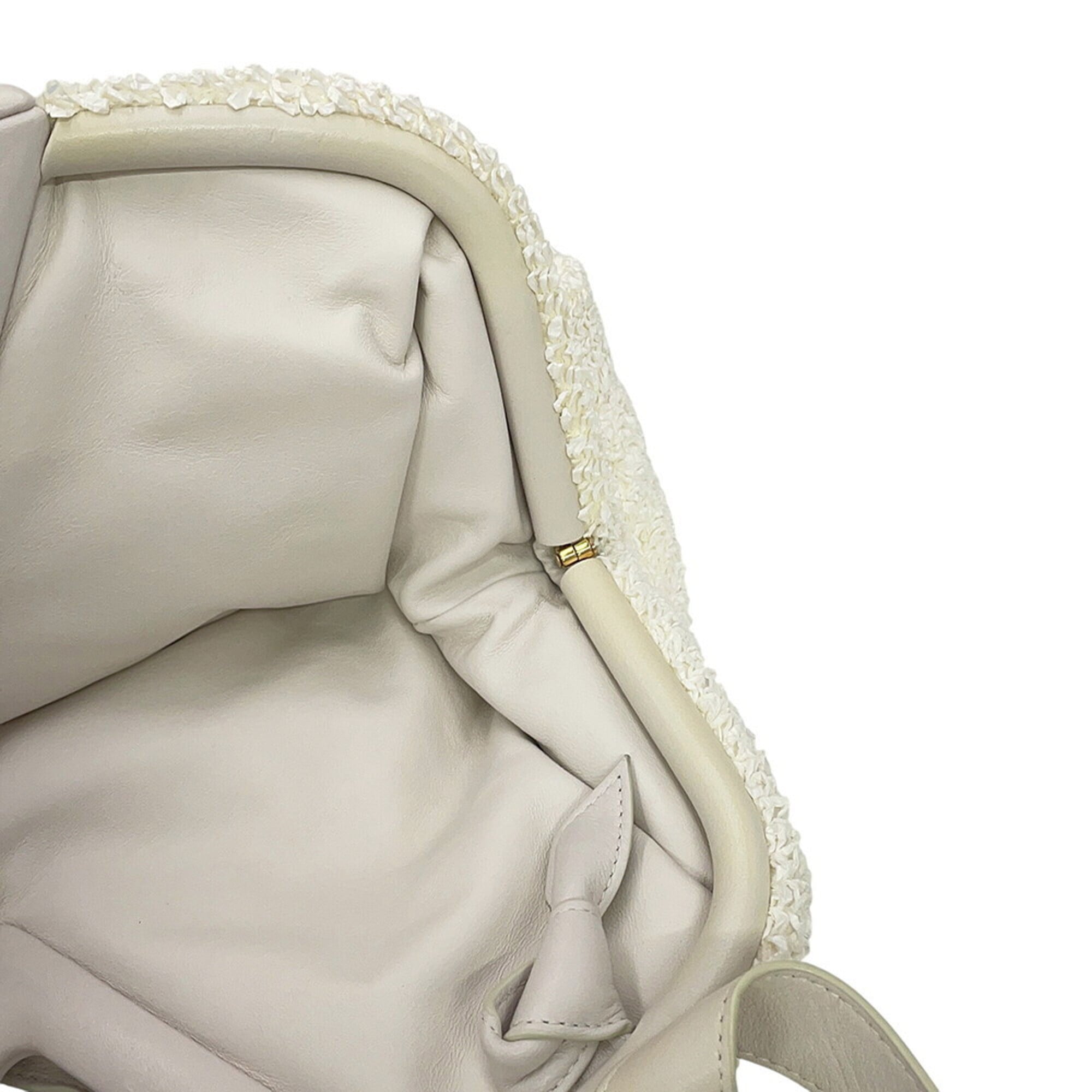 Bottega Veneta White Yellow Nylon Handbag Shoulder Bag (Pre-Owned)