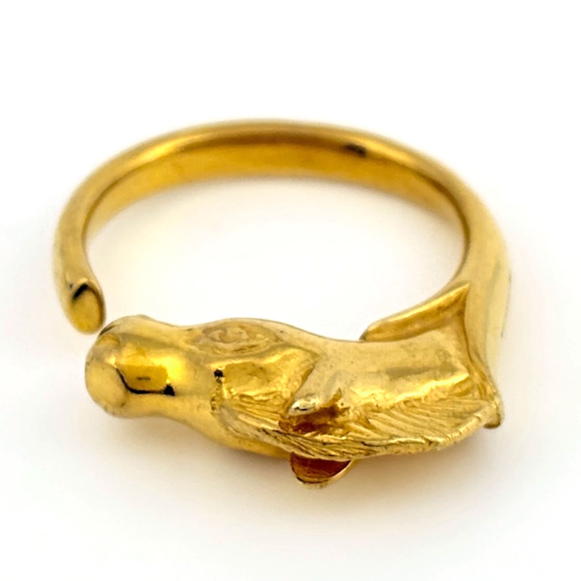Hermes Gold Gold Plating Band Ring (Pre-Owned)