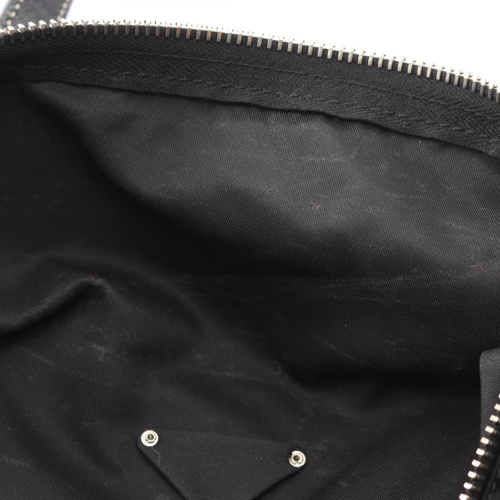 Prada Black Nylon Leather Handbag Tote Bag (Pre-Owned)