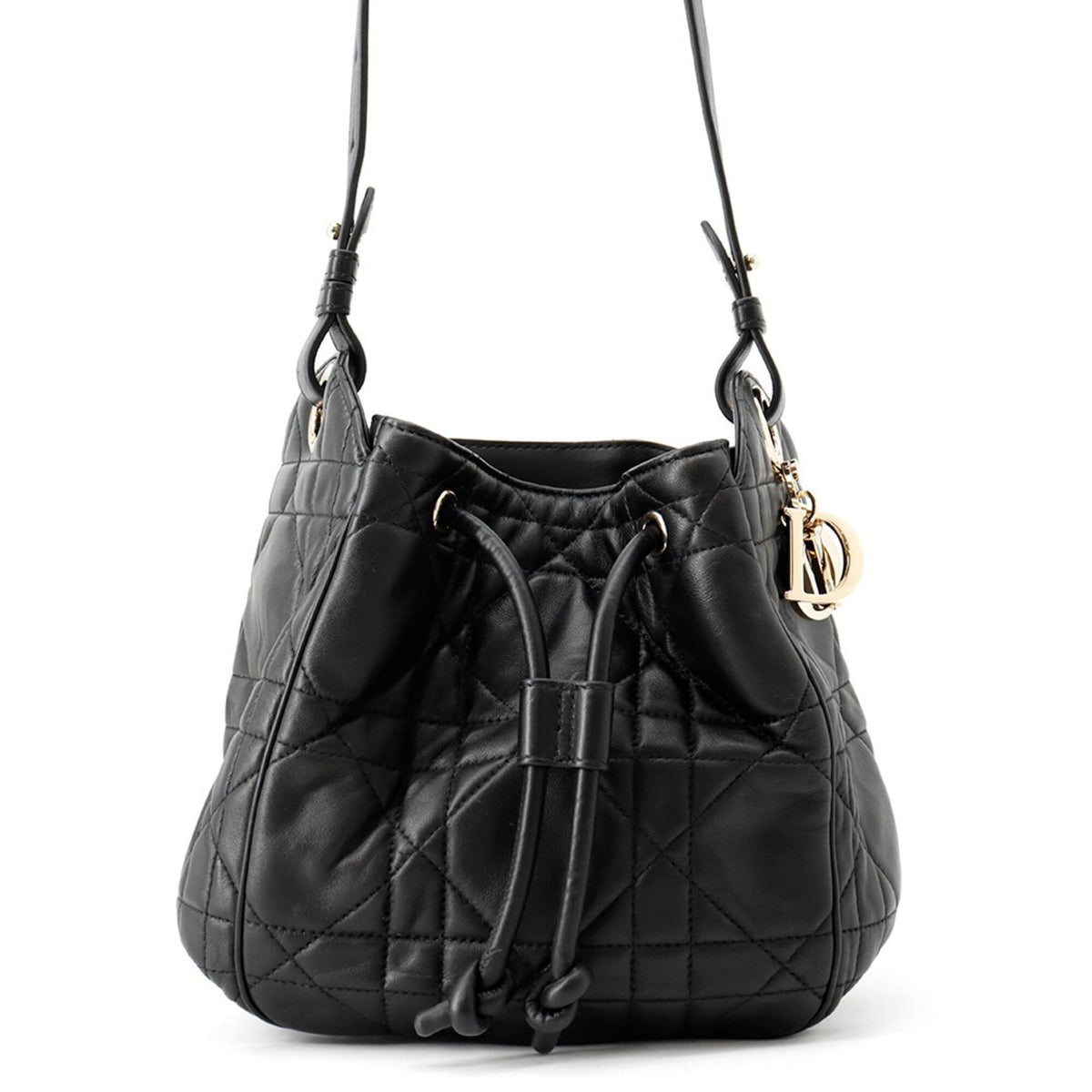 Christian Dior Black Leather Handbag Shoulder Bag (Pre-Owned)