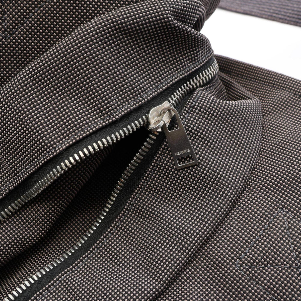 Hermes Gray Nylon Canvas Backpack Handbag (Pre-Owned)