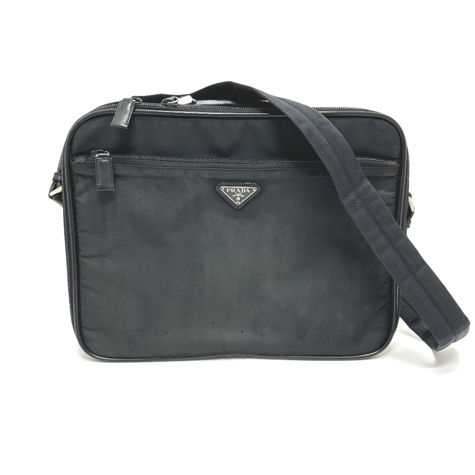 Prada Black Nylon Briefcase Shoulder Bag (Pre-Owned)