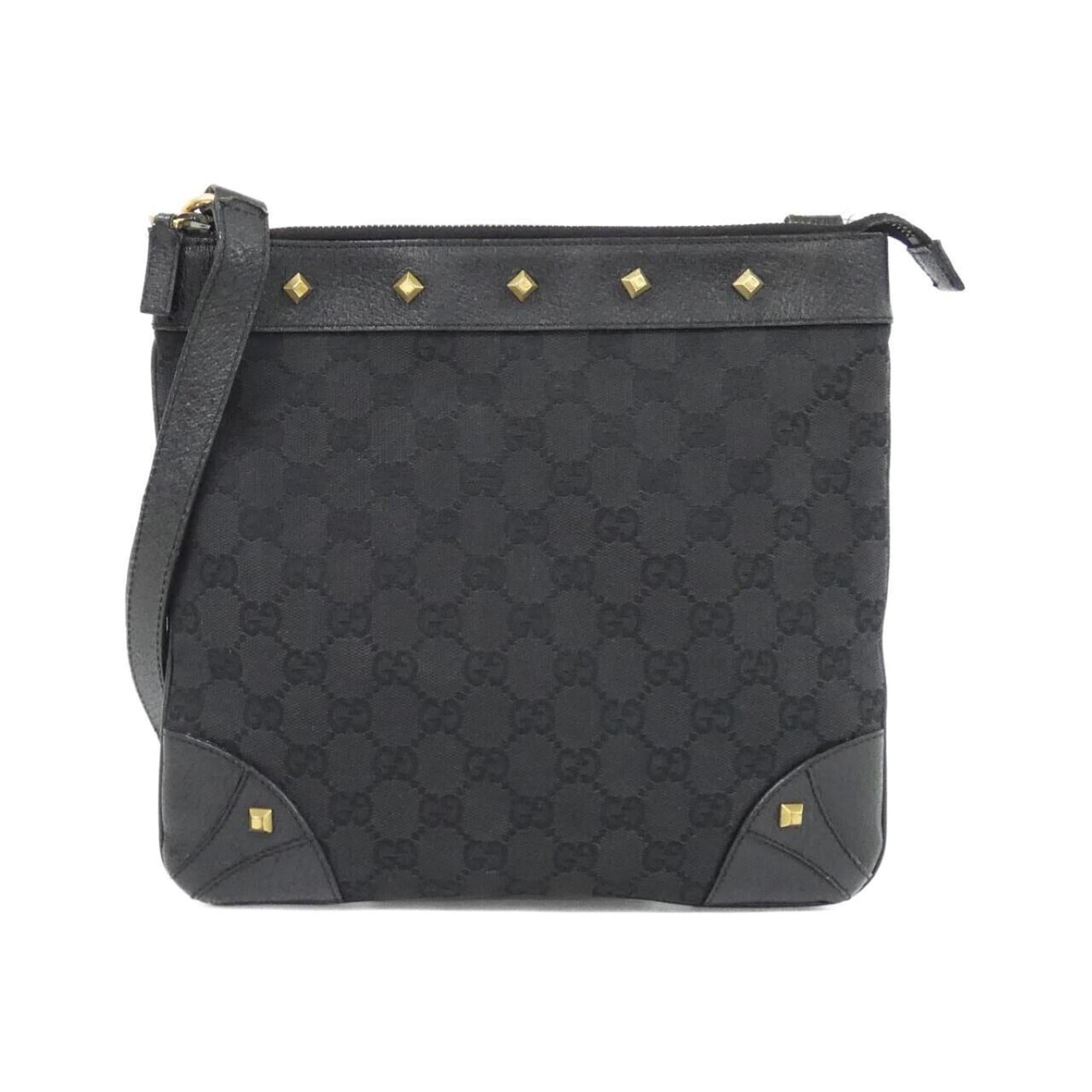 Gucci Black Gg Canvas Shoulder Bag (Pre-Owned)
