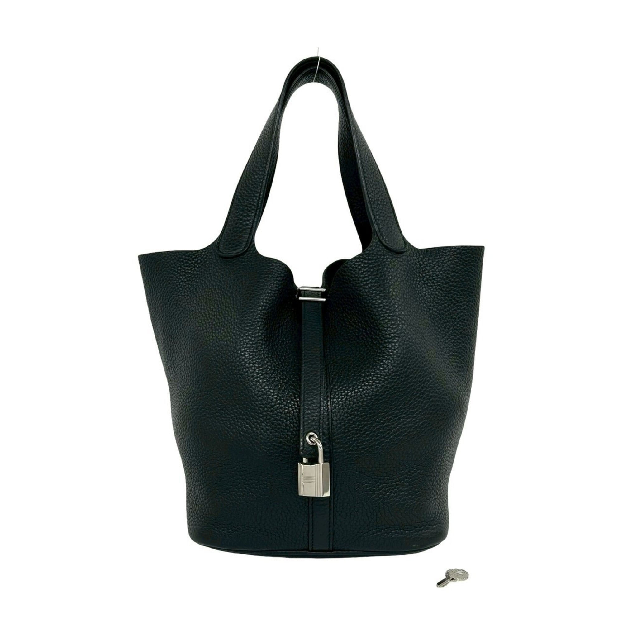 Hermes Black Taurillon Clemence Leather Handbag Tote Bag (Pre-Owned)
