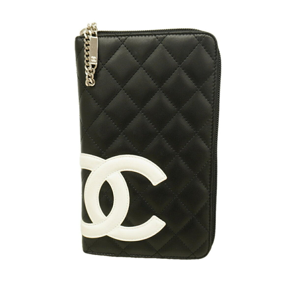 Chanel Black Leather Long Wallet (Bi-Fold) (Pre-Owned)
