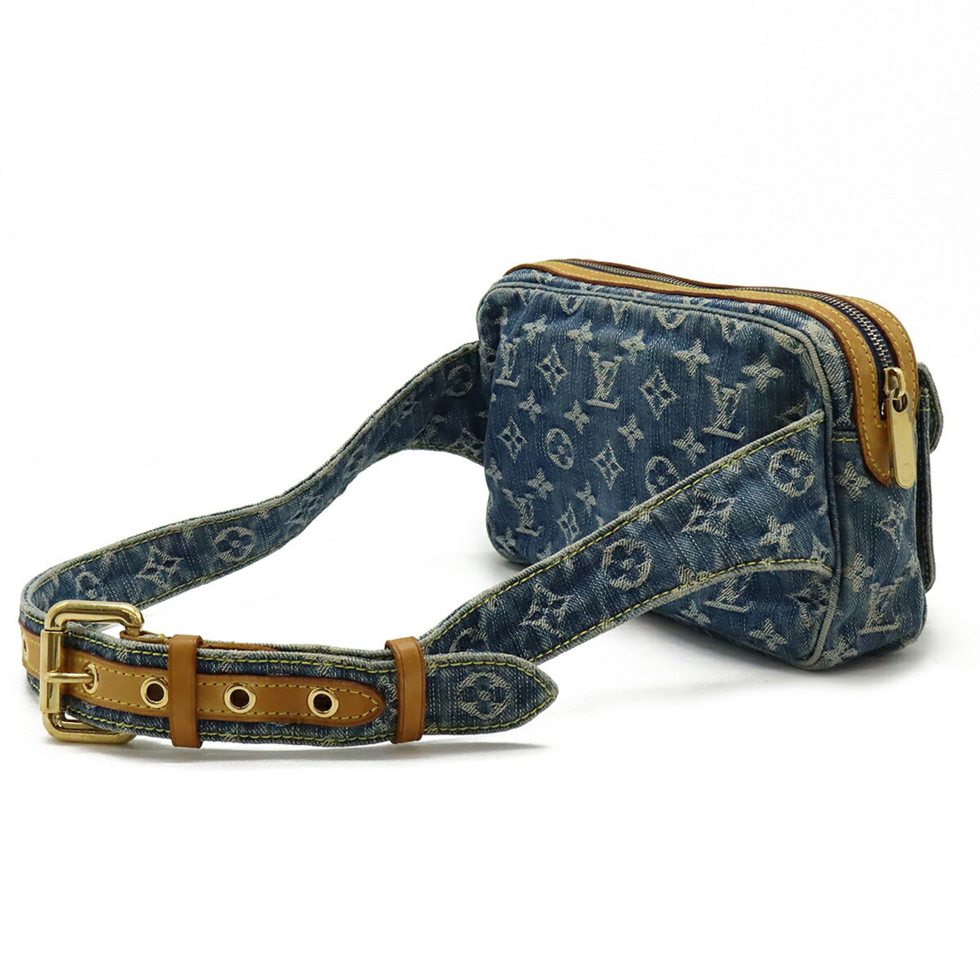 Louis Vuitton Blue Monogram Denim Fanny Pack Sling Bag (Pre-Owned)