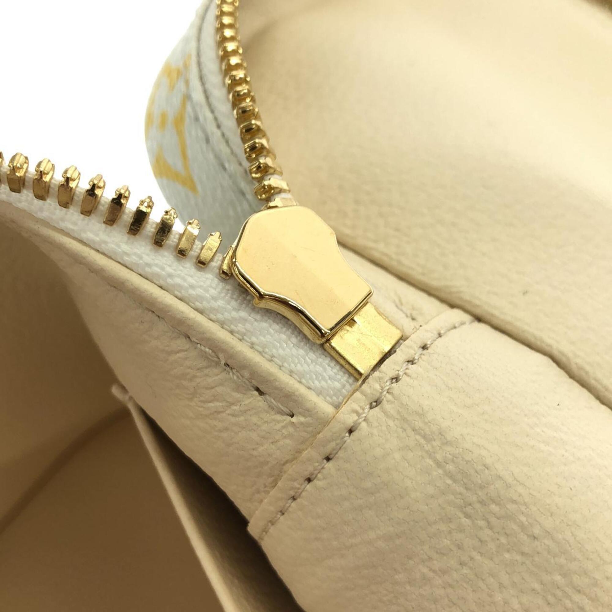 Louis Vuitton White Coated Canvas Handbag (Pre-Owned)
