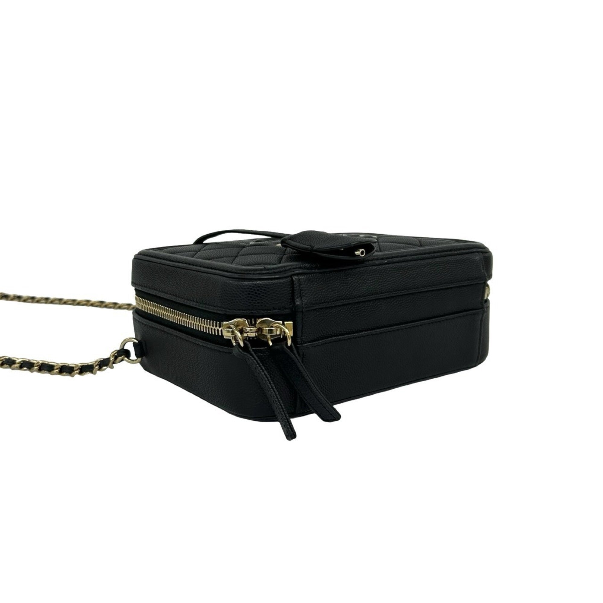 Chanel Black Grained Calfskin Handbag Shoulder Bag (Pre-Owned)