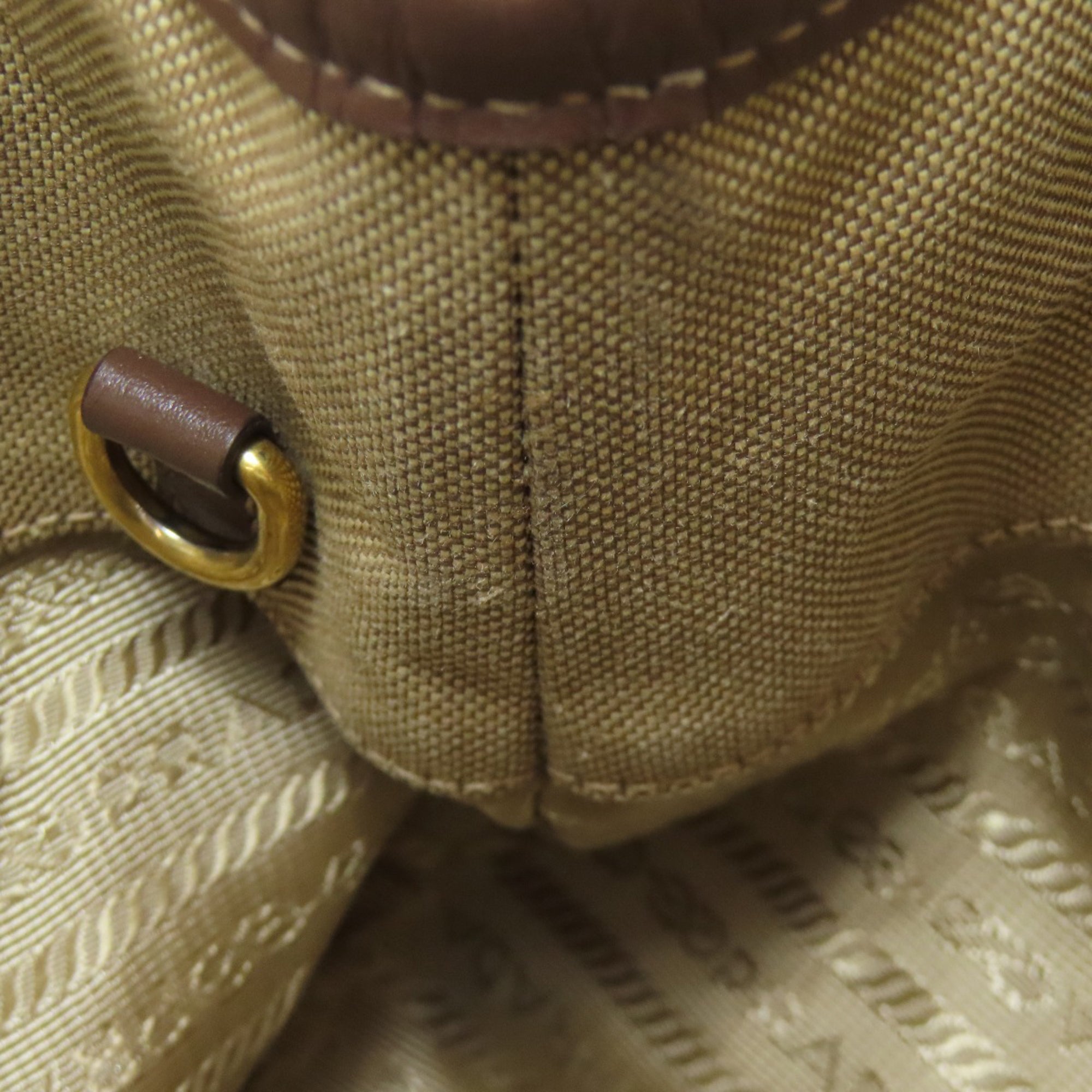 Prada Brown Canvas Handbag (Pre-Owned)