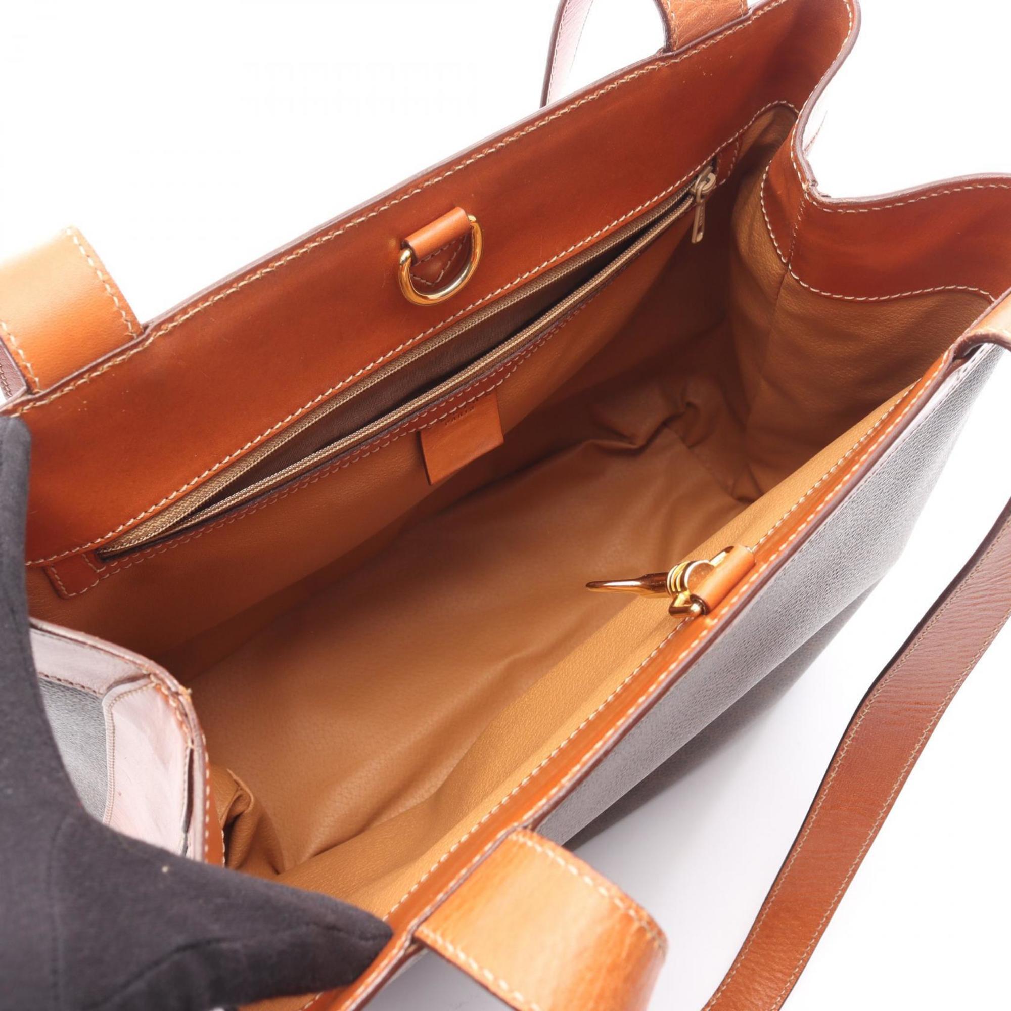 Celine Brown Coated Canvas Handbag Tote Bag (Pre-Owned)