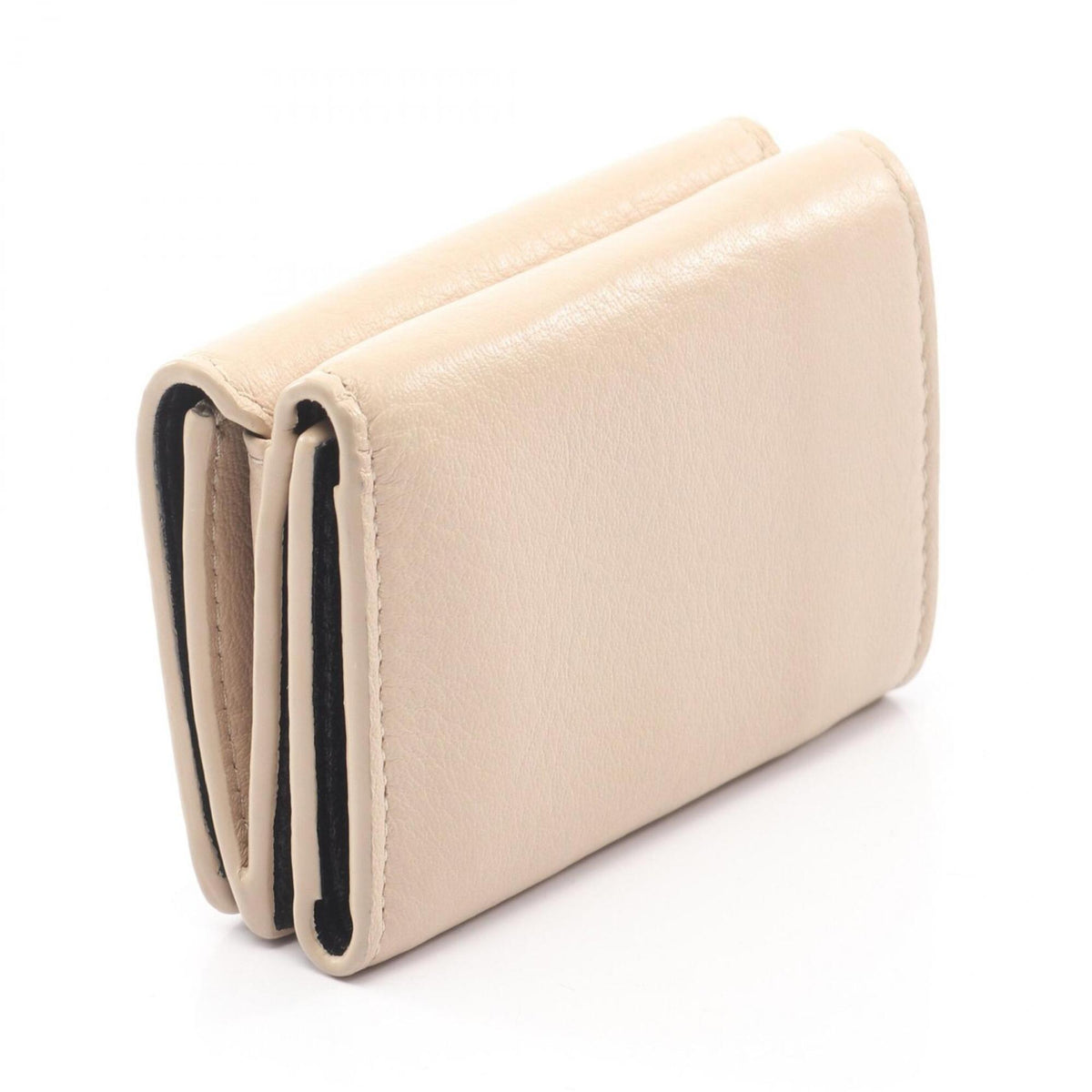 Balenciaga Beige Leather Wallet (Tri-Fold) (Pre-Owned)