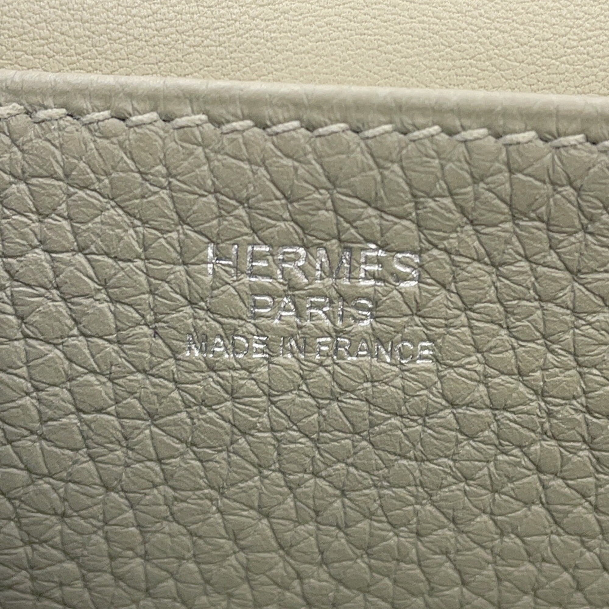 Hermes Alezan Beige Taurillon Clemence Leather Handbag (Pre-Owned)