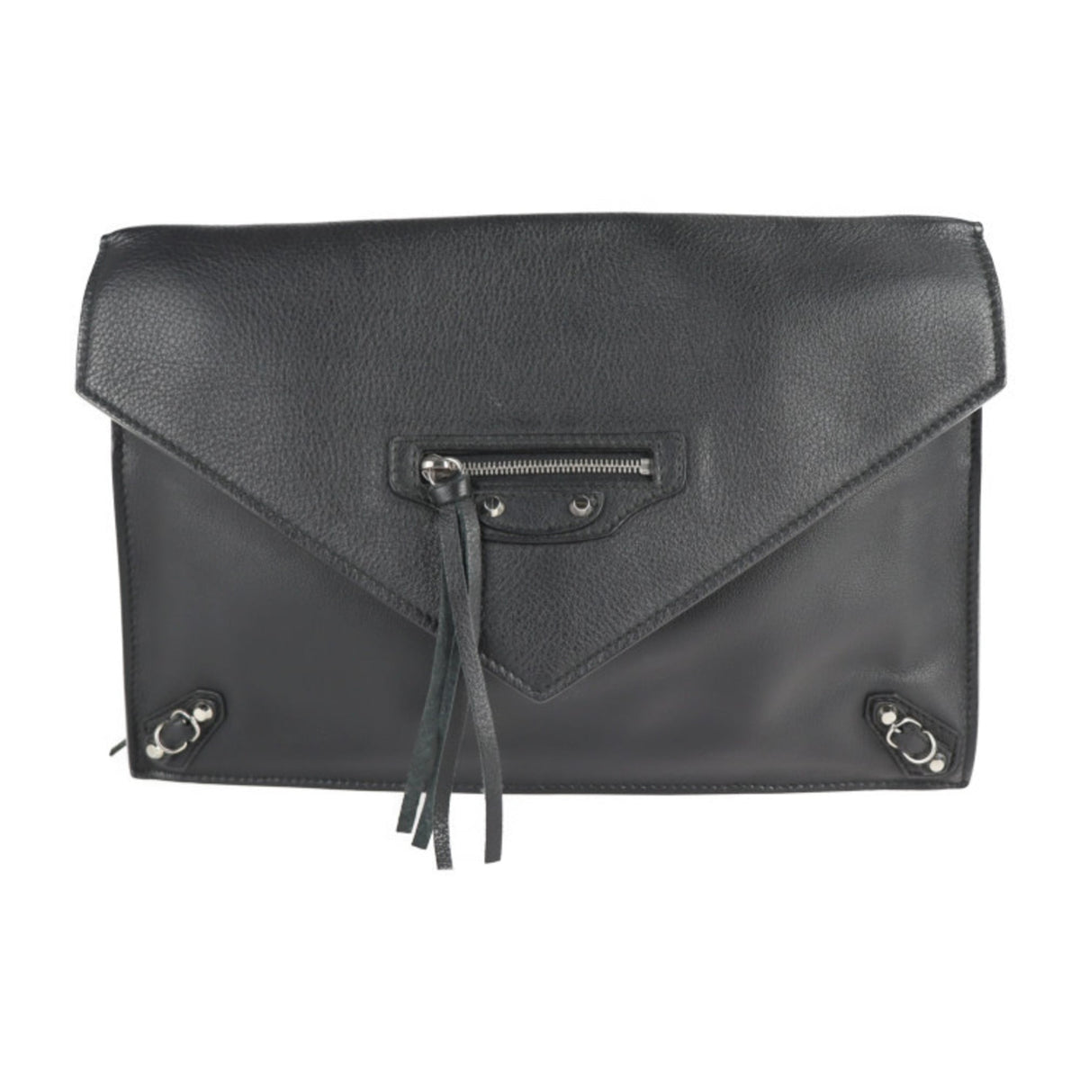 Balenciaga Paper Black Leather Clutch Bag (Pre-Owned)