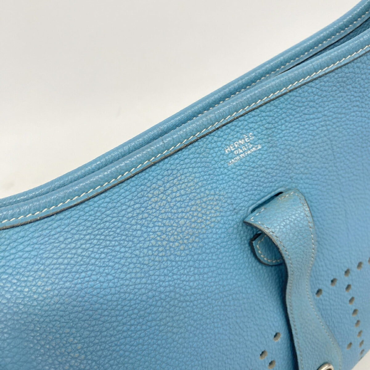 Hermes Blue Jean Togo Leather Shoulder Bag (Pre-Owned)