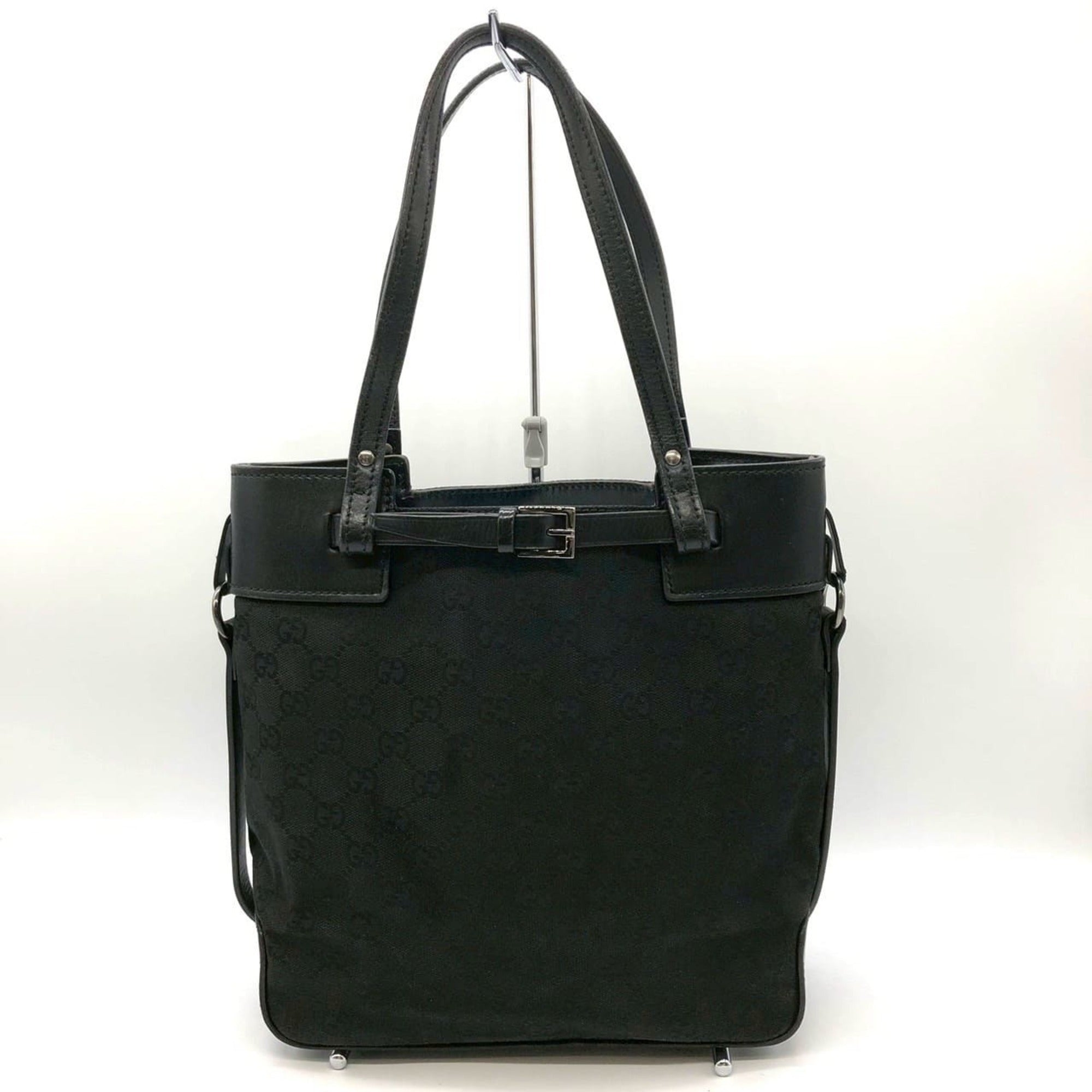 Gucci Gg Canvas Black Gg Canvas Handbag Tote Bag (Pre-Owned)