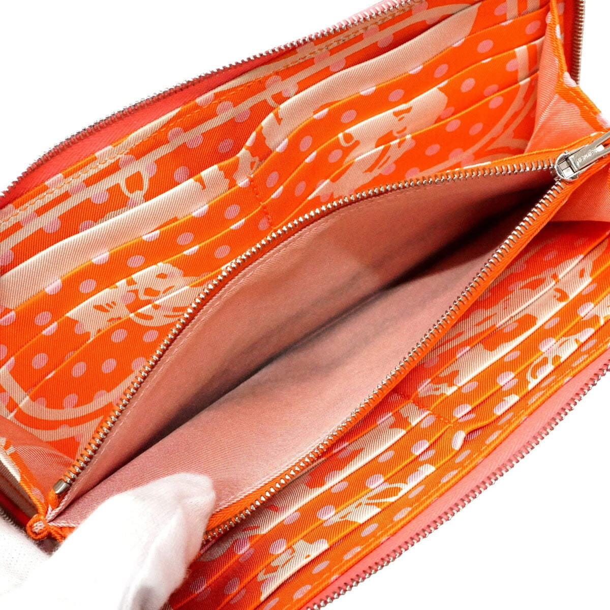 Hermes Rose Azalee Leather Long Wallet (Bi-Fold) (Pre-Owned)
