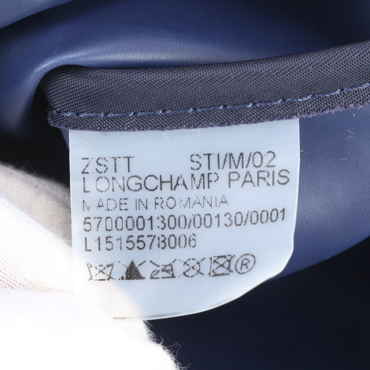 Longchamp Navy Leather Nylon Crossbody Bag Handbag Shoulder Bag Tote Bag (Pre-Owned)