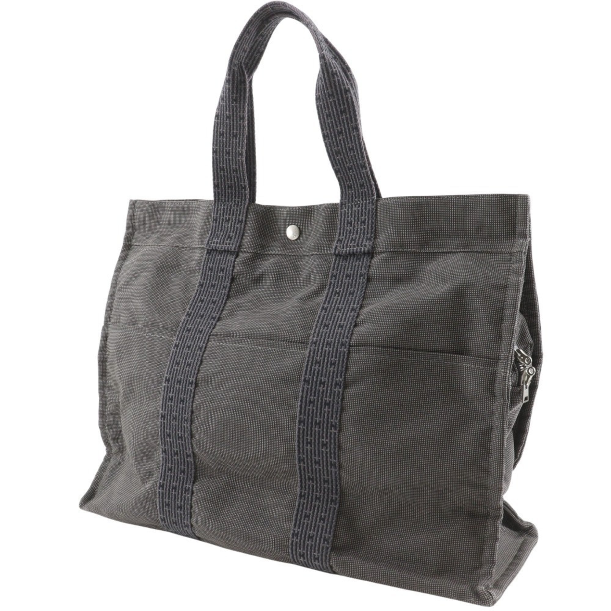 Hermes Gray Nylon Canvas Tote Bag (Pre-Owned)