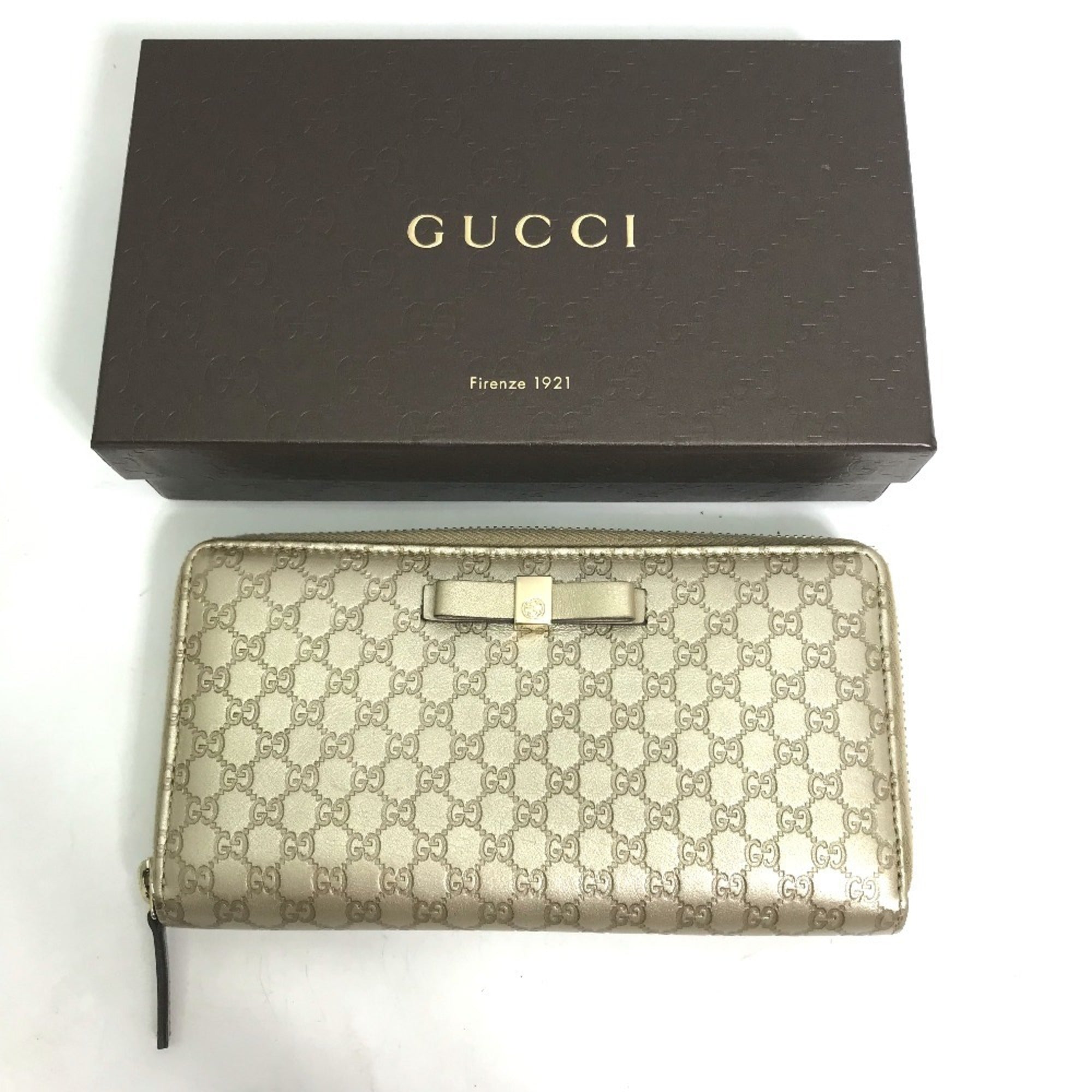Gucci Gold Leather Long Wallet (Bi-Fold) (Pre-Owned)