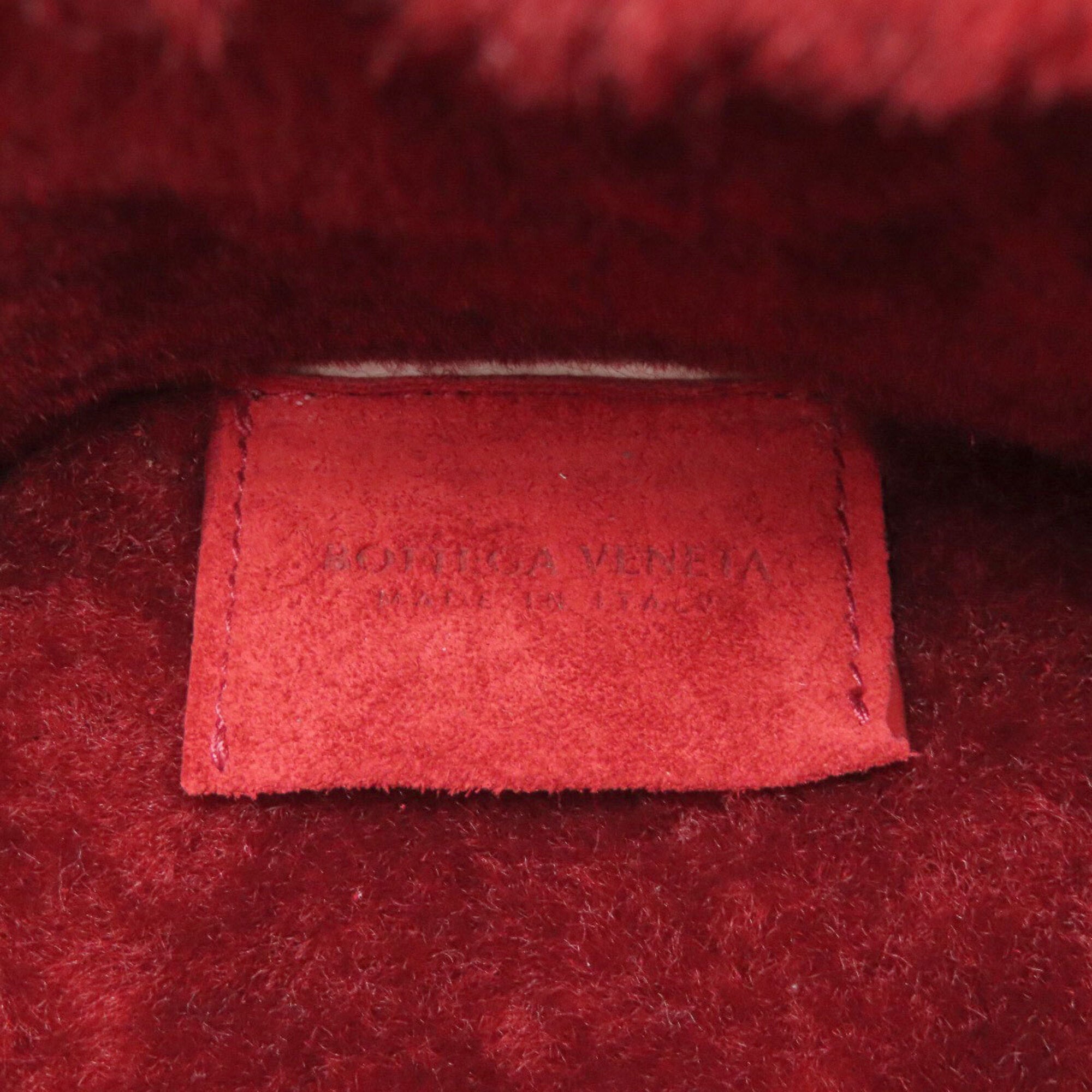 Bottega Veneta Red Color Suede Handbag (Pre-Owned)