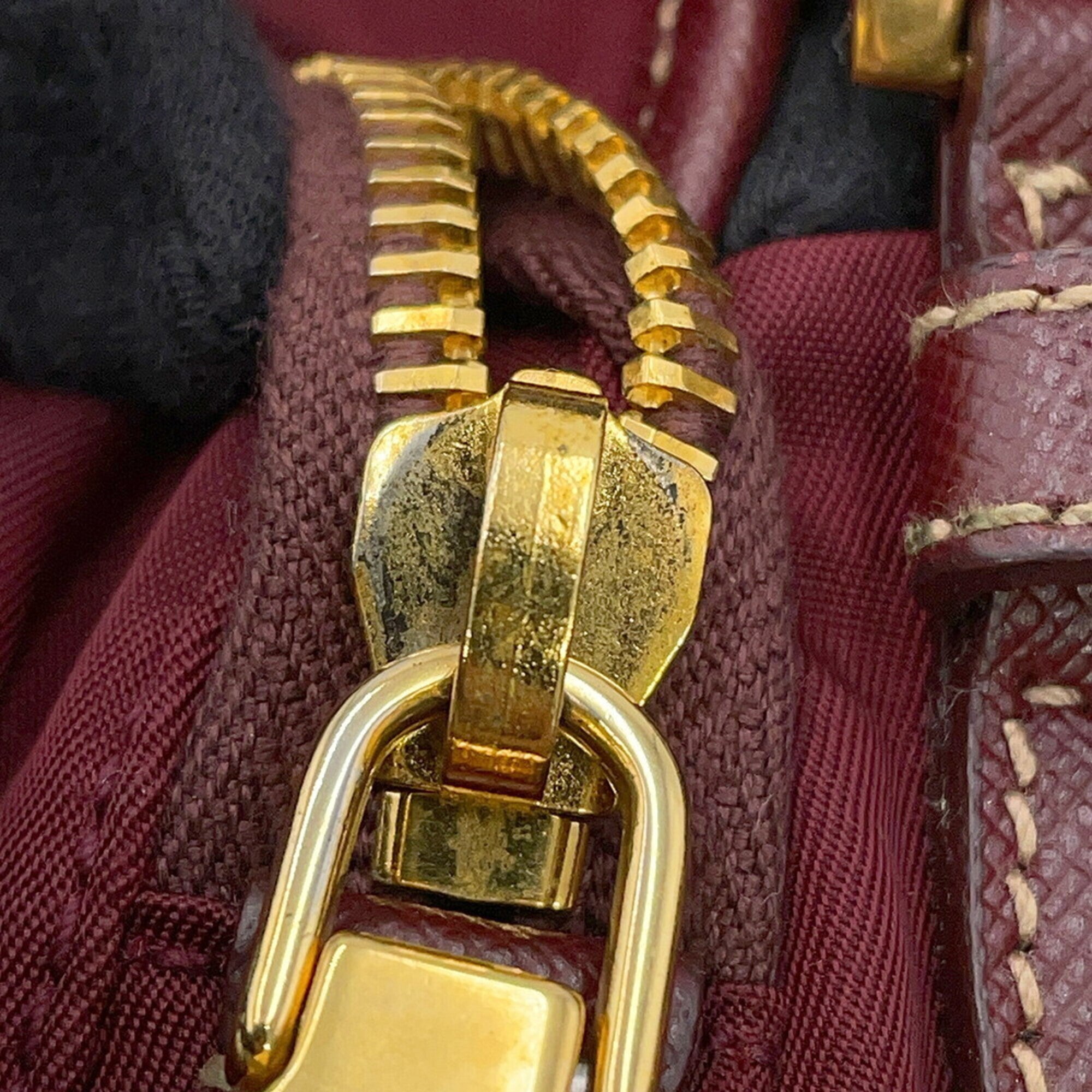 Prada Bordeaux Nylon Leather Backpack Handbag (Pre-Owned)