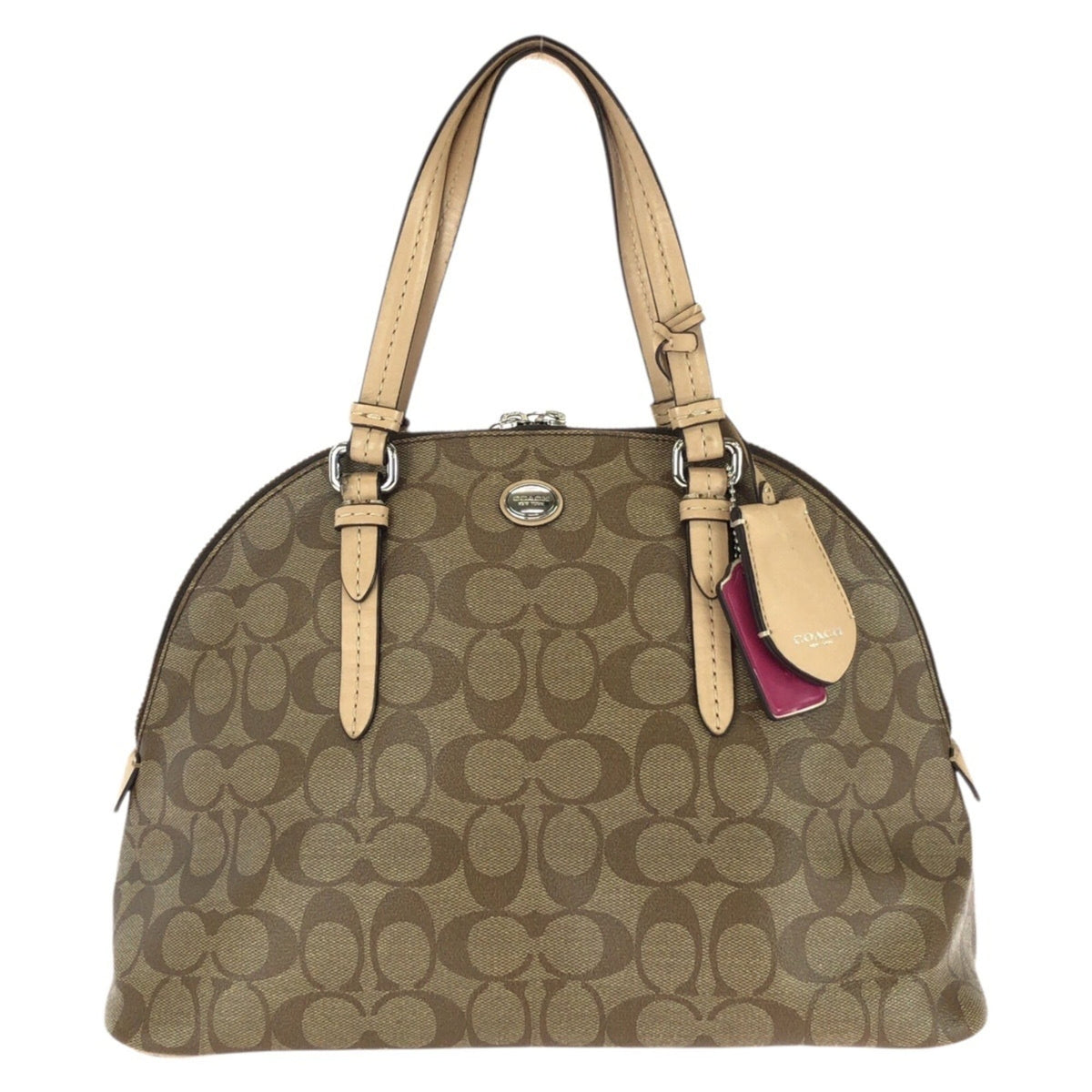 Coach Beige Brown Pvc Leather Handbag (Pre-Owned)