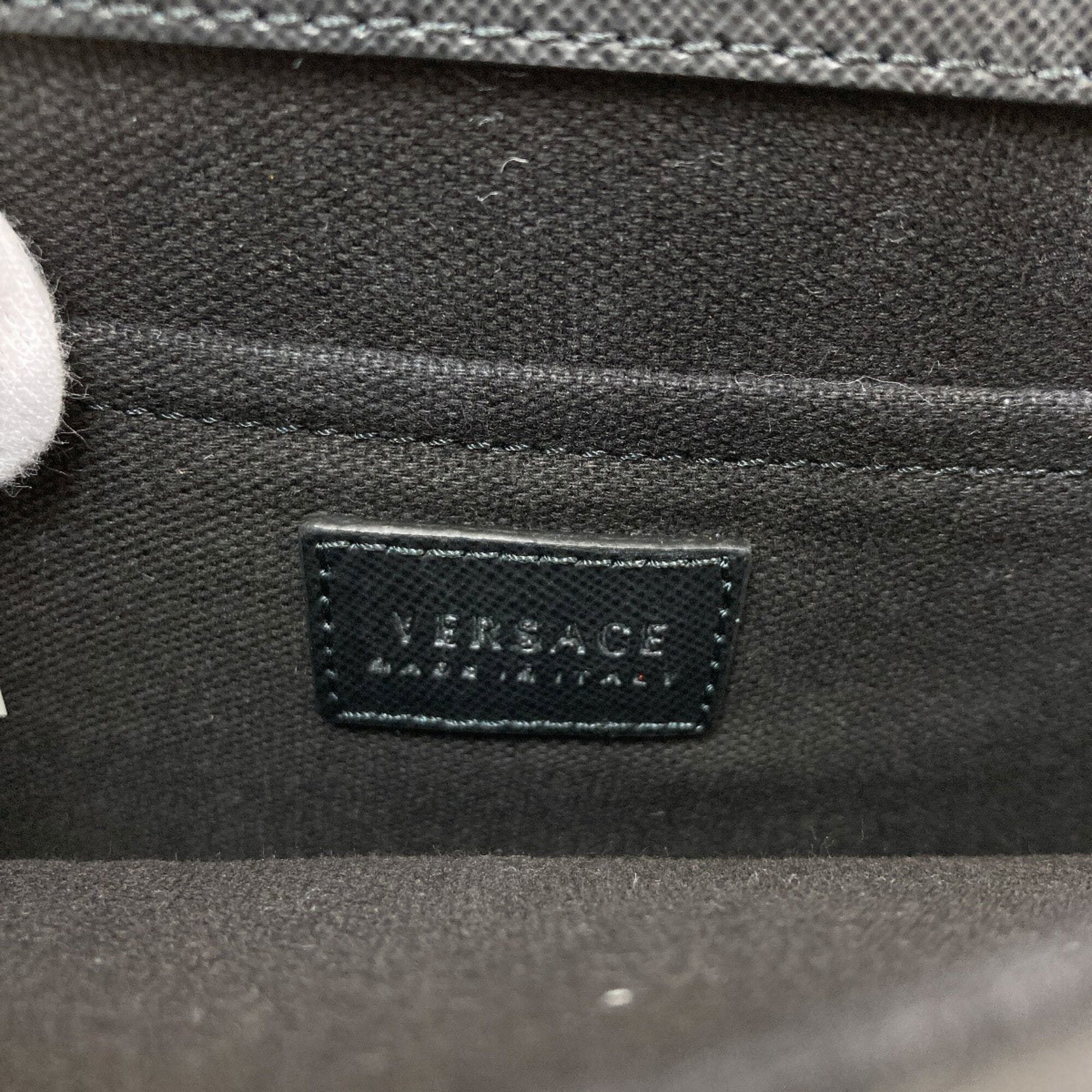 Versace Black Leather Shoulder Bag (Pre-Owned)