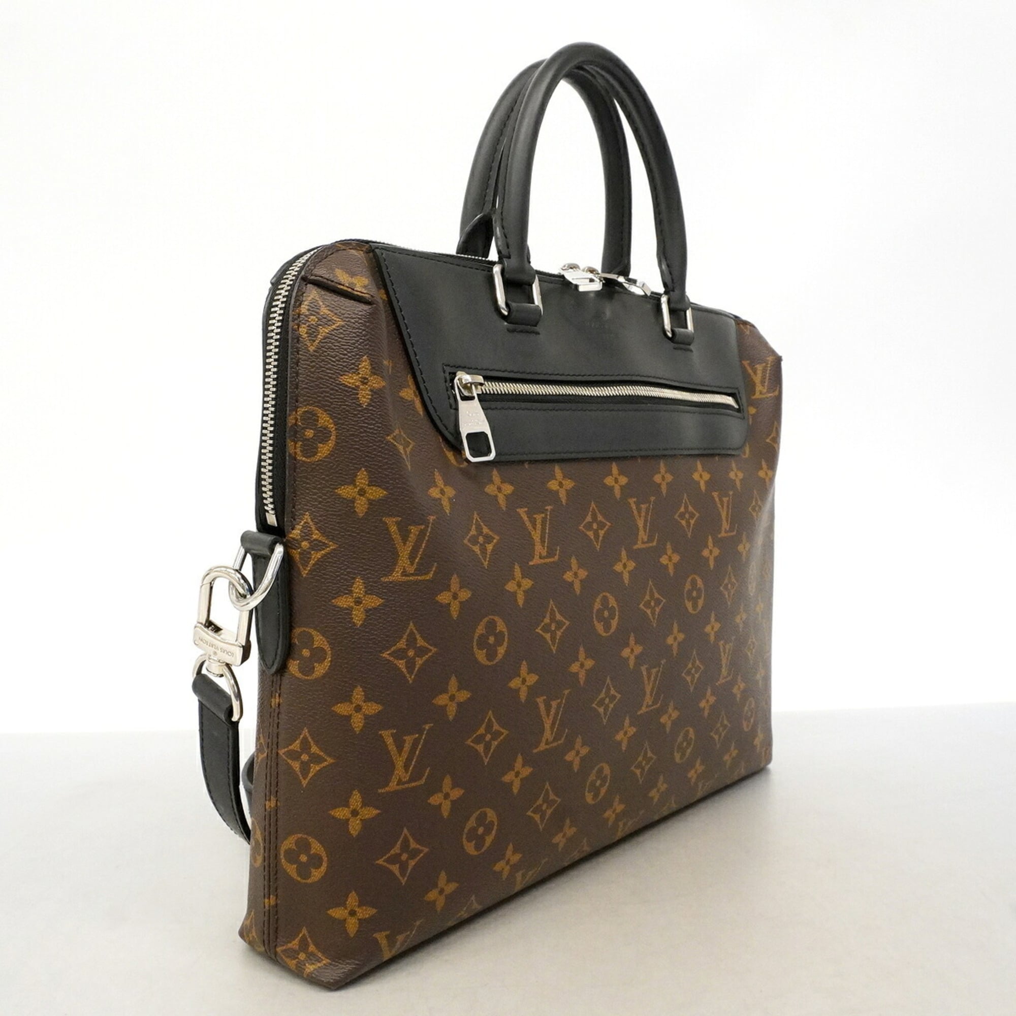 Louis Vuitton Black Brown Briefcase (Pre-Owned)