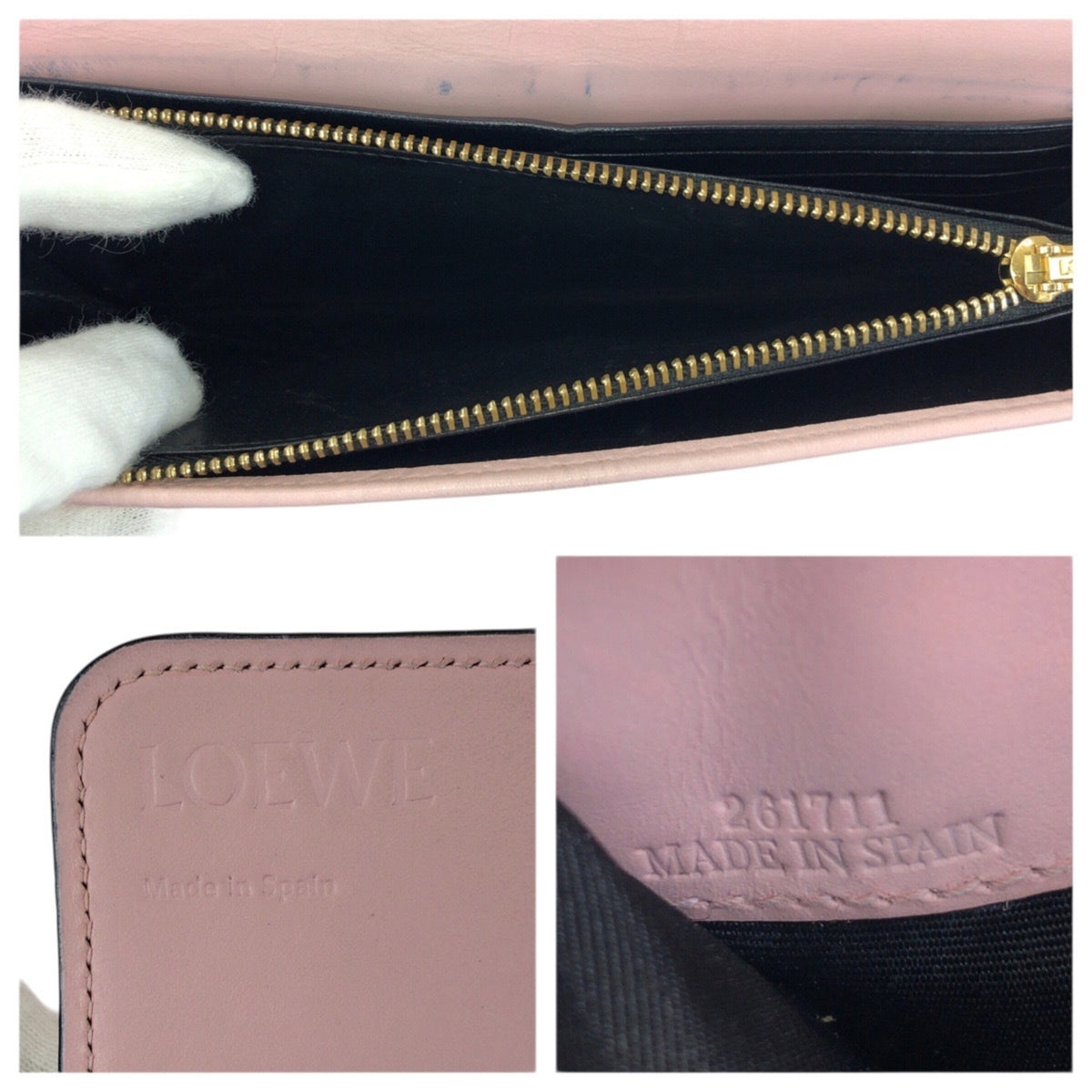 Loewe Pink Leather Long Wallet (Bi-Fold) (Pre-Owned)