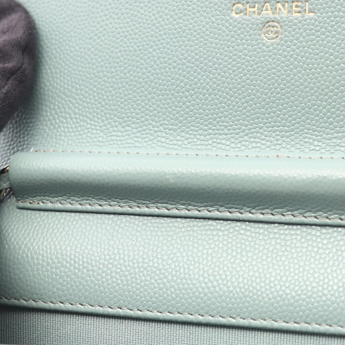 Chanel Green Grained Calfskin Handbag Shoulder Bag (Pre-Owned)