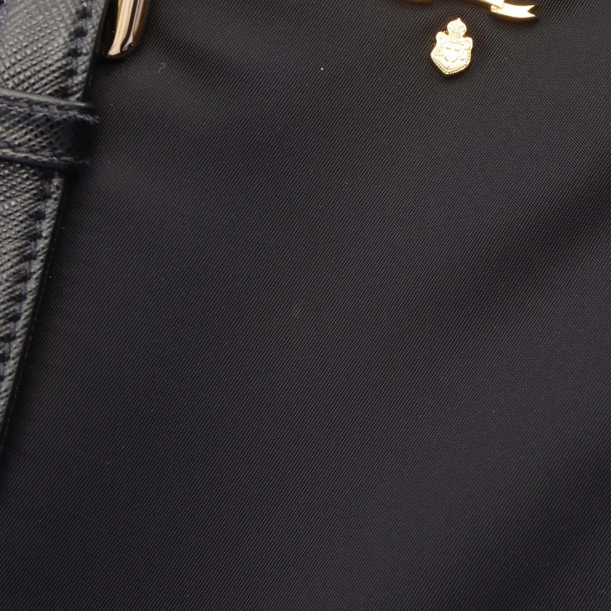 Prada Black Nylon Leather Handbag (Pre-Owned)