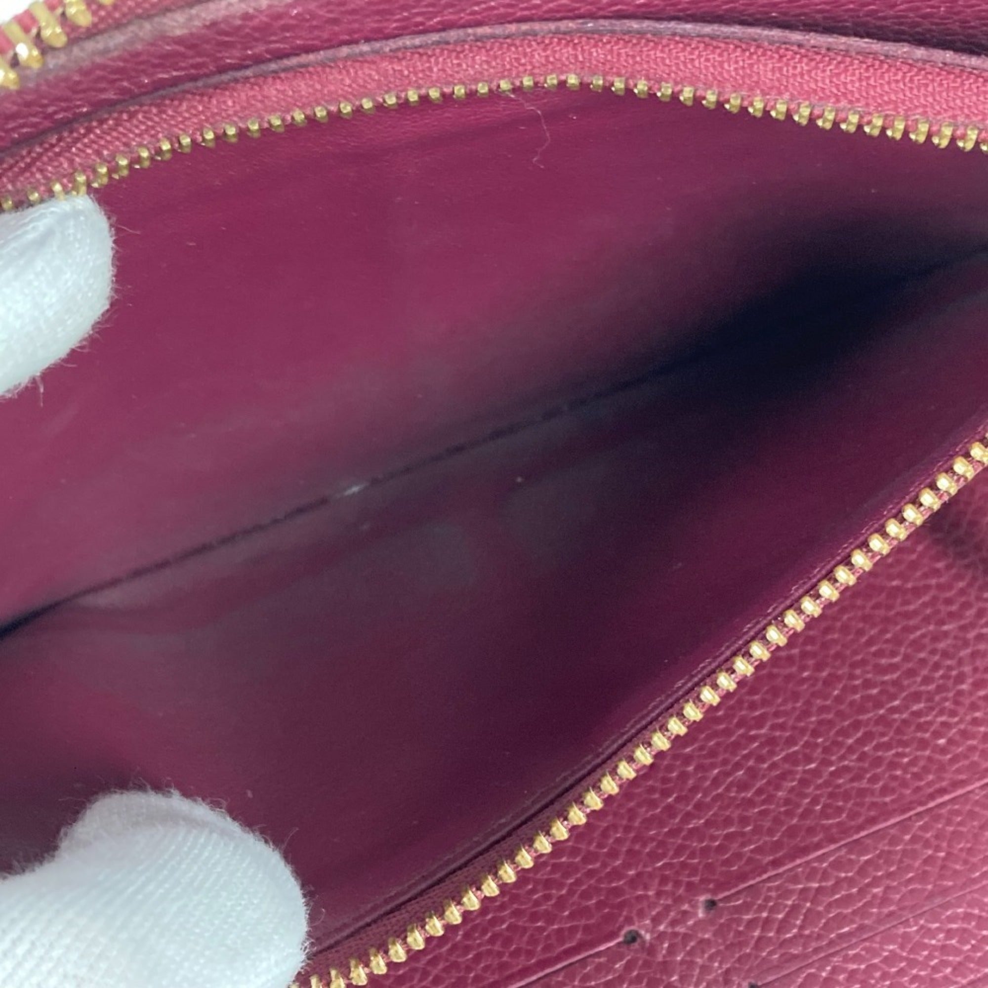 Louis Vuitton Aurore Red Color Monogram Empreinte Leather Long Bill Wallet (Bi-Fold) (Pre-Owned)