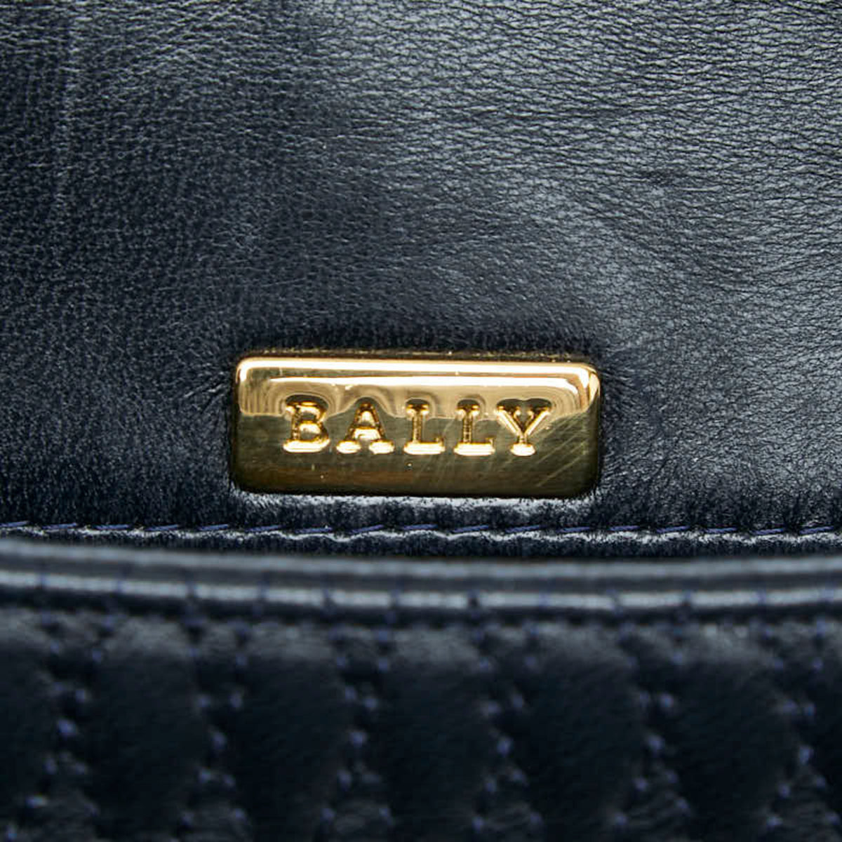 Bally Navy Leather Shoulder Bag (Pre-Owned)