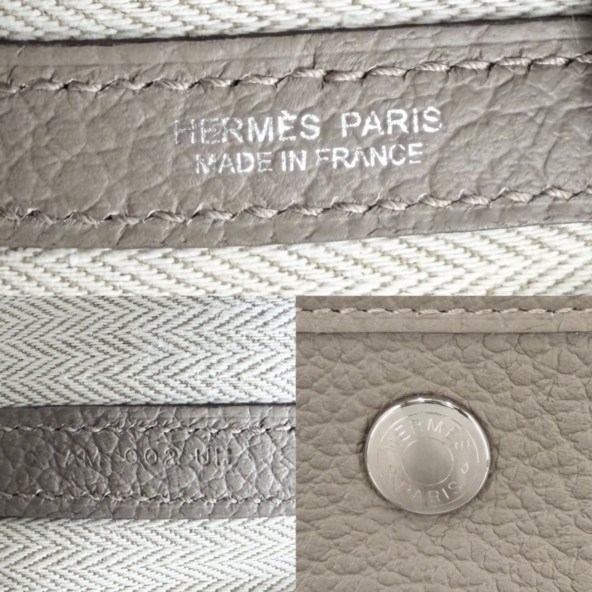 Hermes Beige Leather Handbag Tote Bag (Pre-Owned)