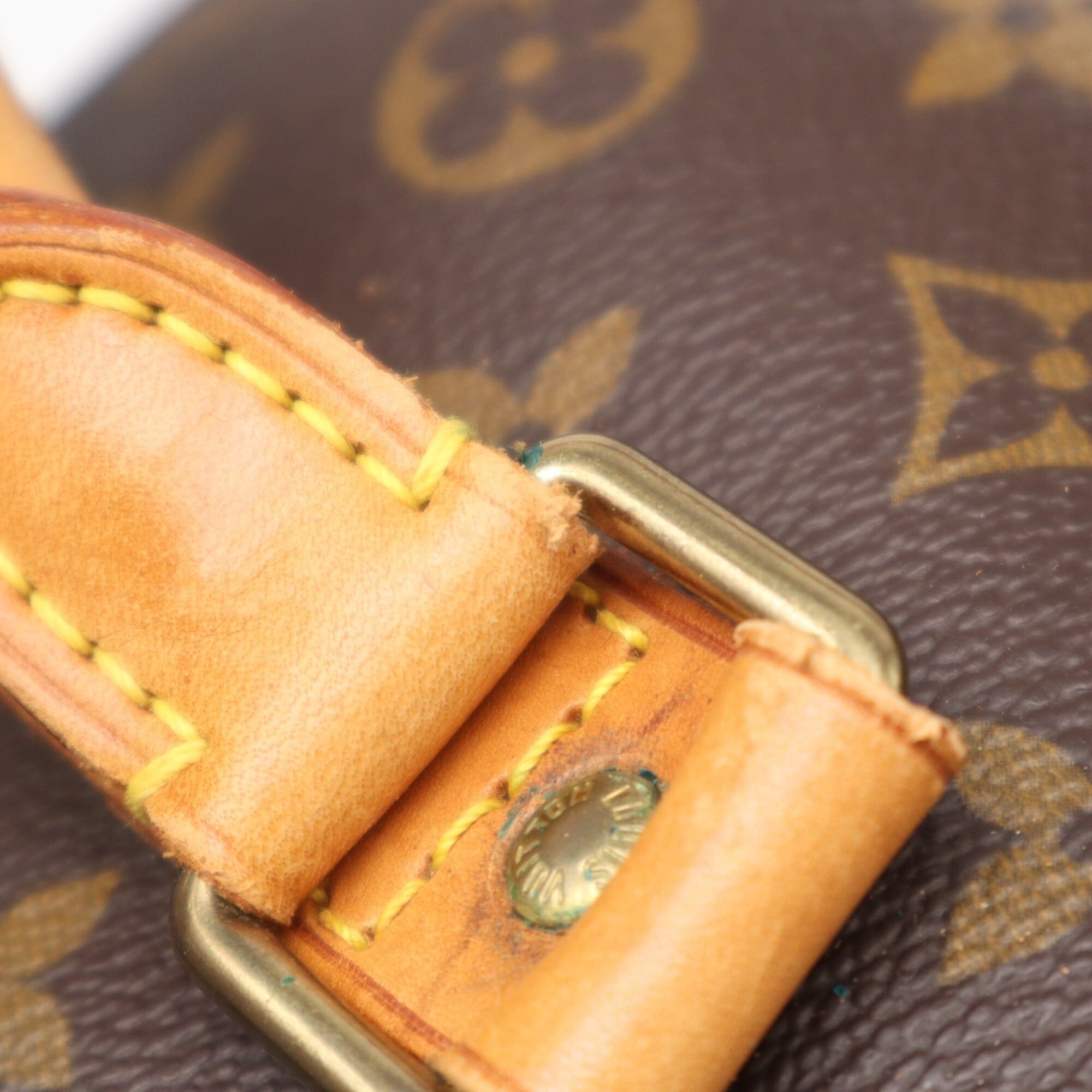 Louis Vuitton Monogram Beige Brown Coated Canvas Leather Boston Bag (Pre-Owned)