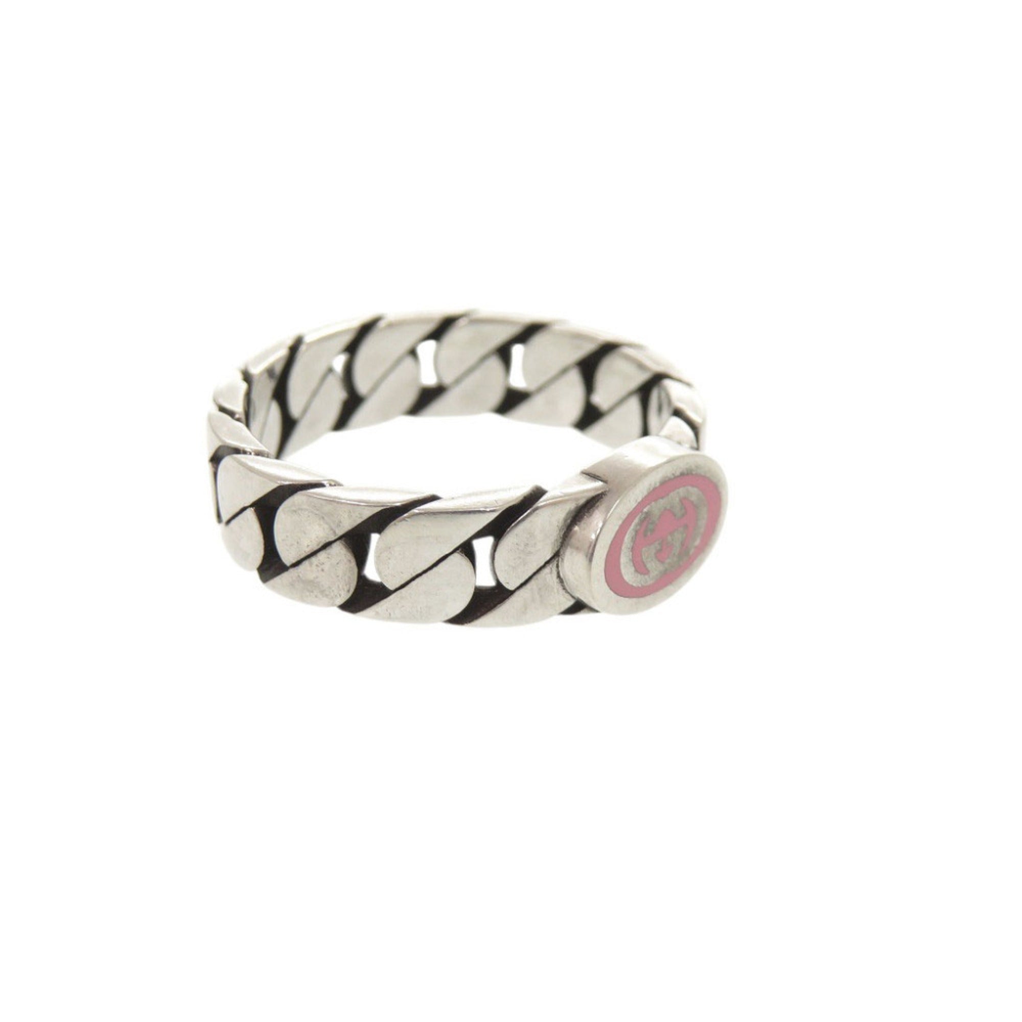 Gucci Silver Pink Silver 925 Band Ring (Pre-Owned)
