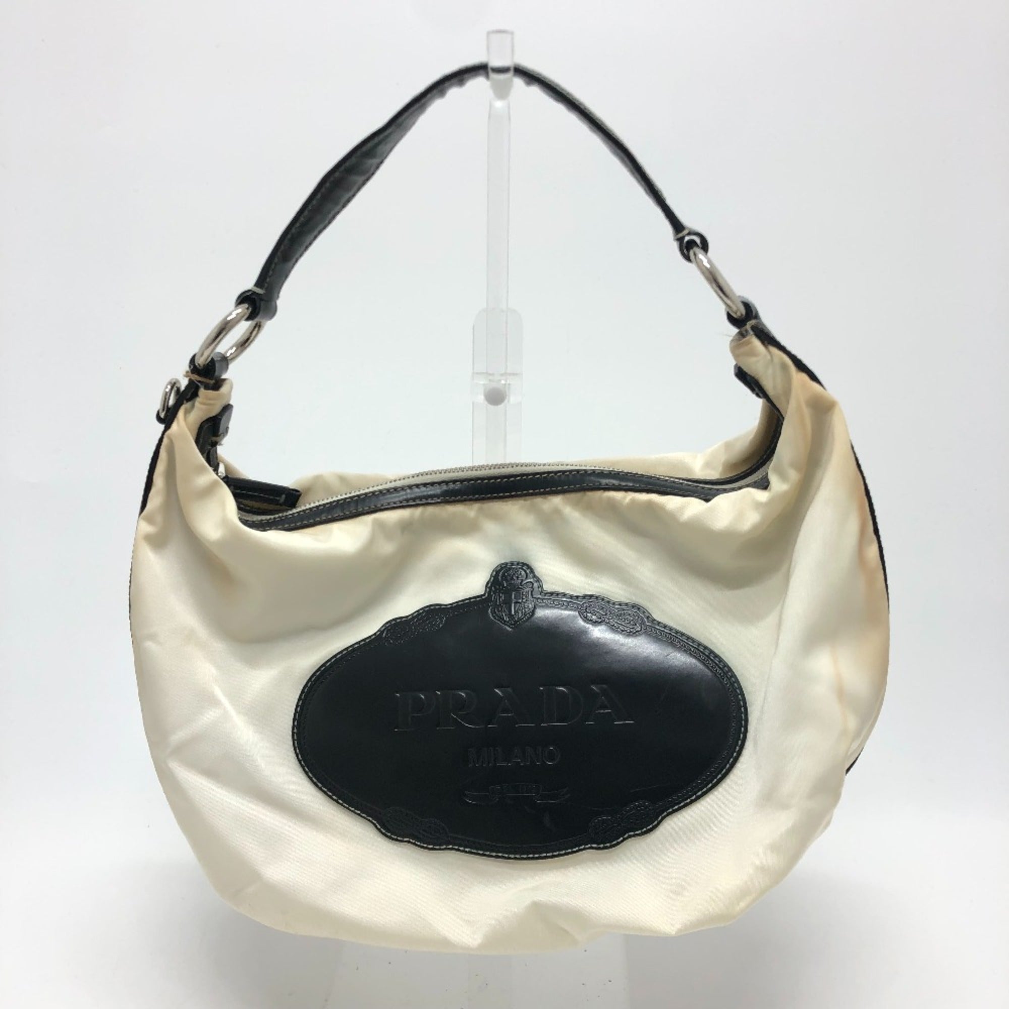 Prada White Cloth Shoulder Bag (Pre-Owned)