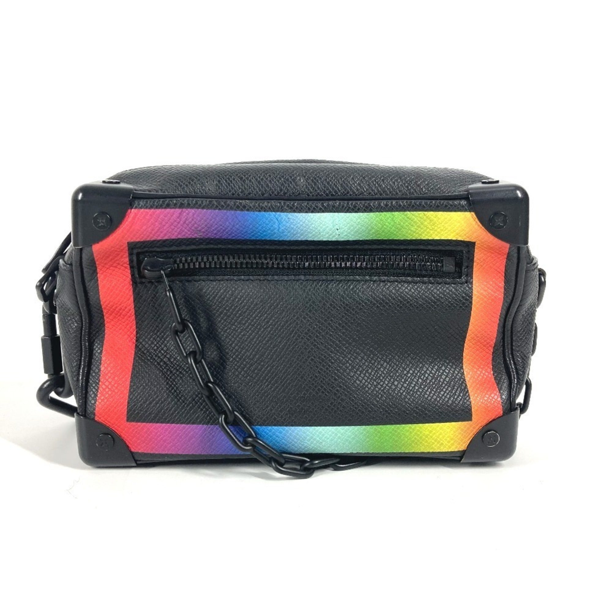 Louis Vuitton Taiga Black Multi-Color Taiga Leather Pochette Shoulder Bag (Pre-Owned)
