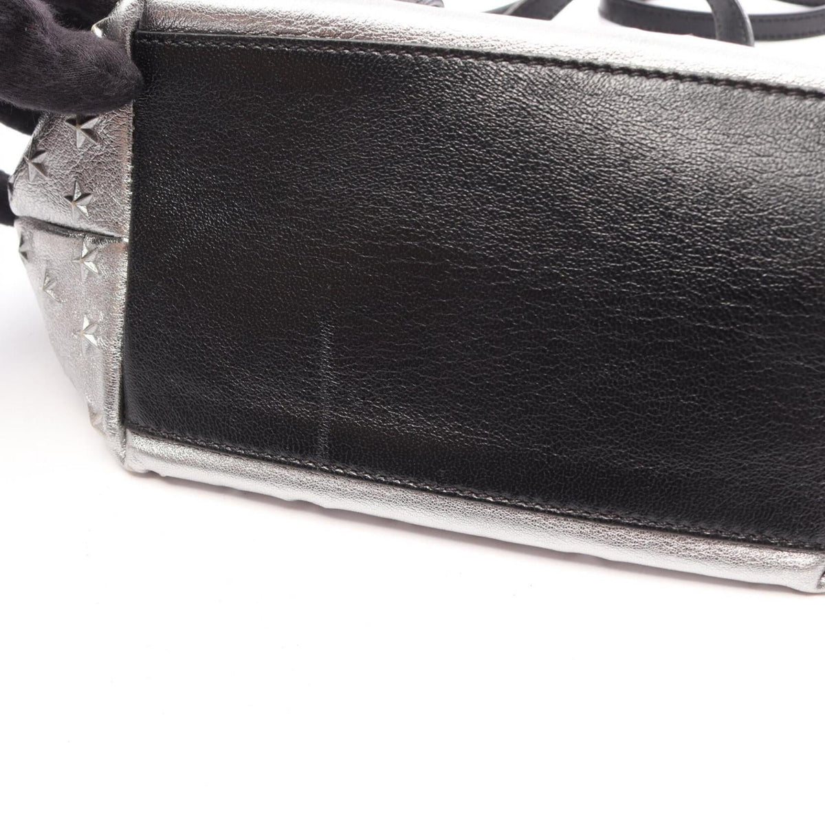 Jimmy Choo Black Silver Leather Handbag (Pre-Owned)