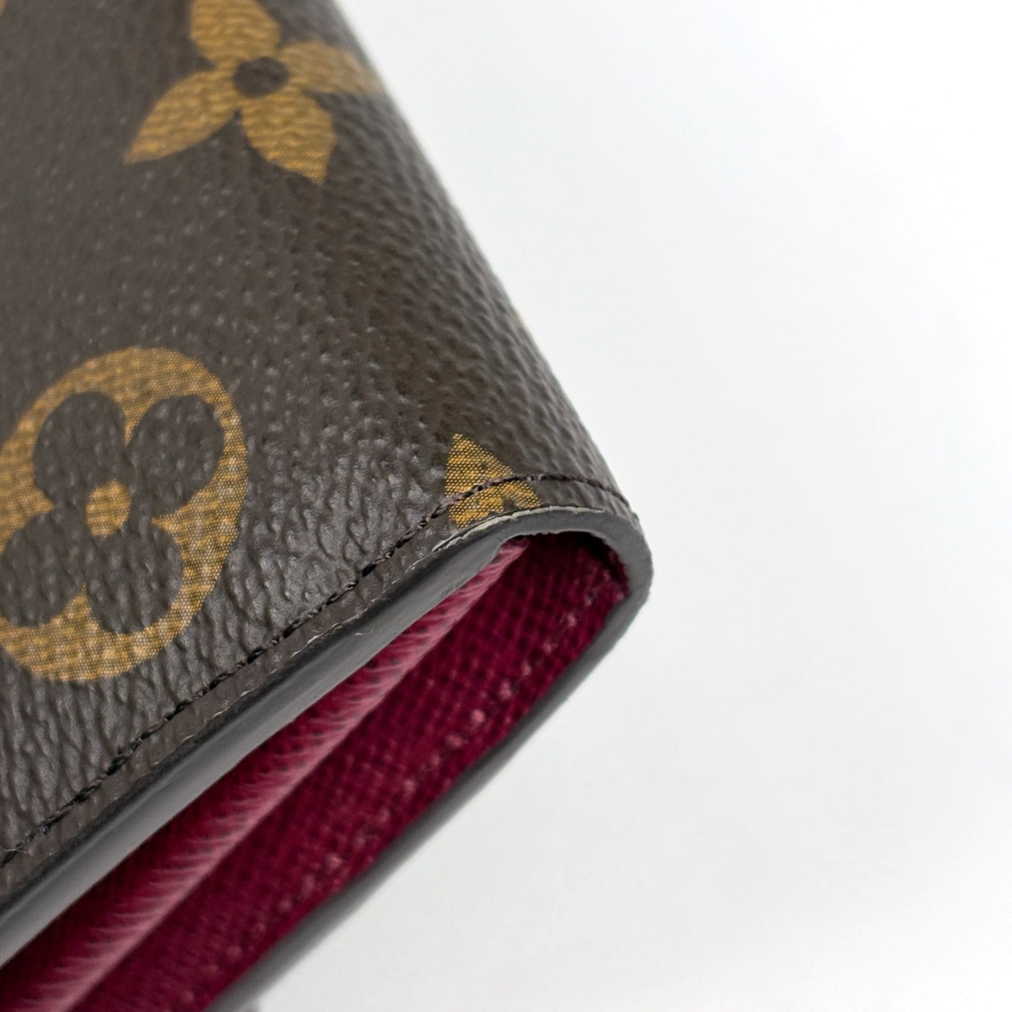 Louis Vuitton Monogram Brown Fuchsia Monogram Long Wallet (Bi-Fold) (Pre-Owned)