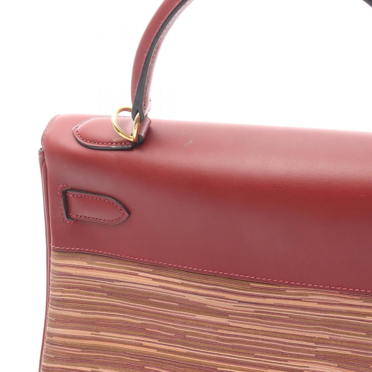 Hermes Bordeaux Vibrato Leather Leather Handbag (Pre-Owned)