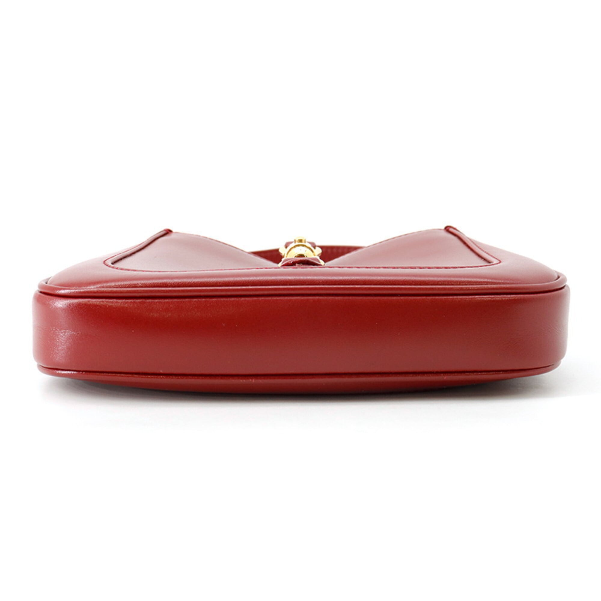 Gucci Red Color Leather Shoulder Bag (Pre-Owned)